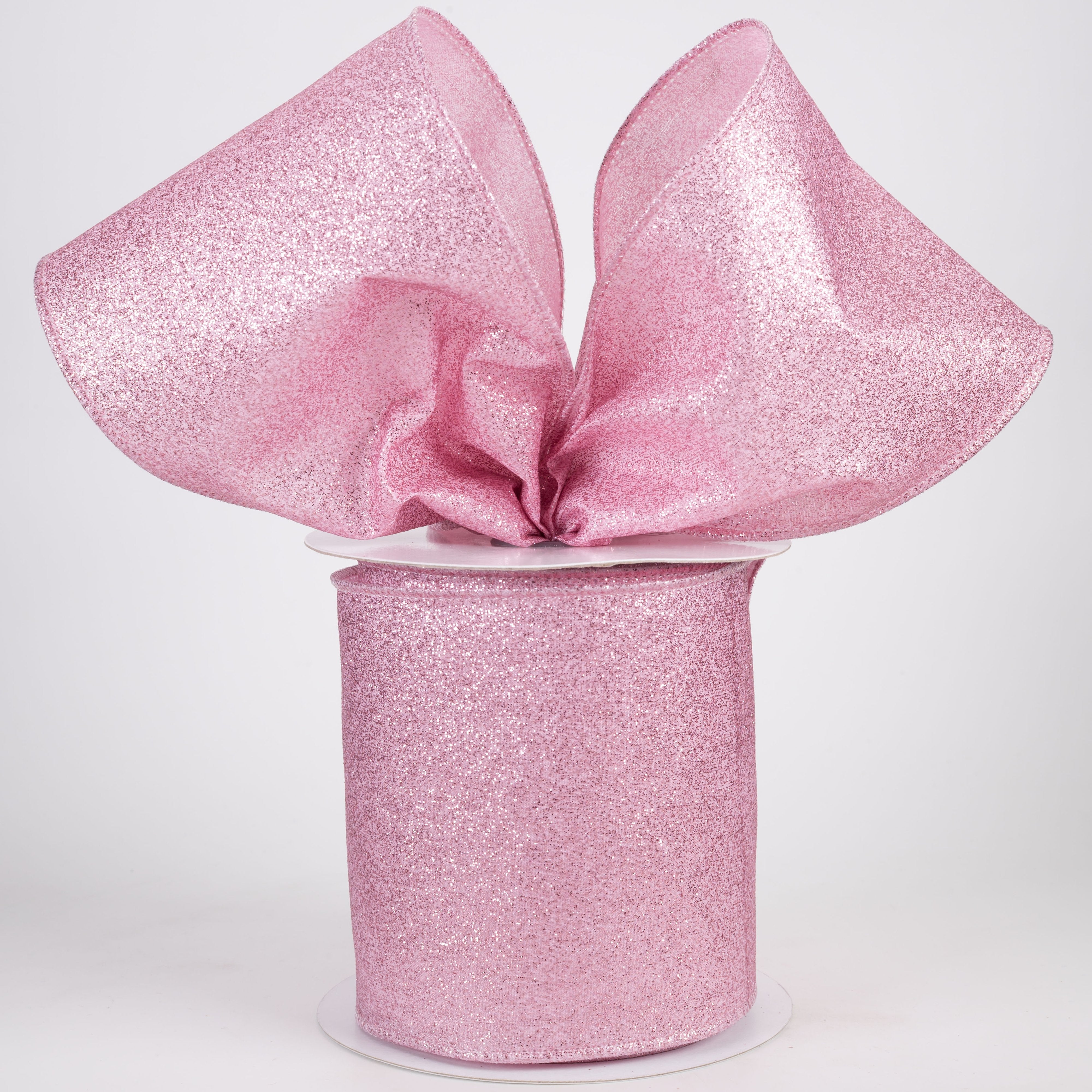 4" Shimmer Glitter Ribbon: Pink (10 Yards) Lifestyle Photo