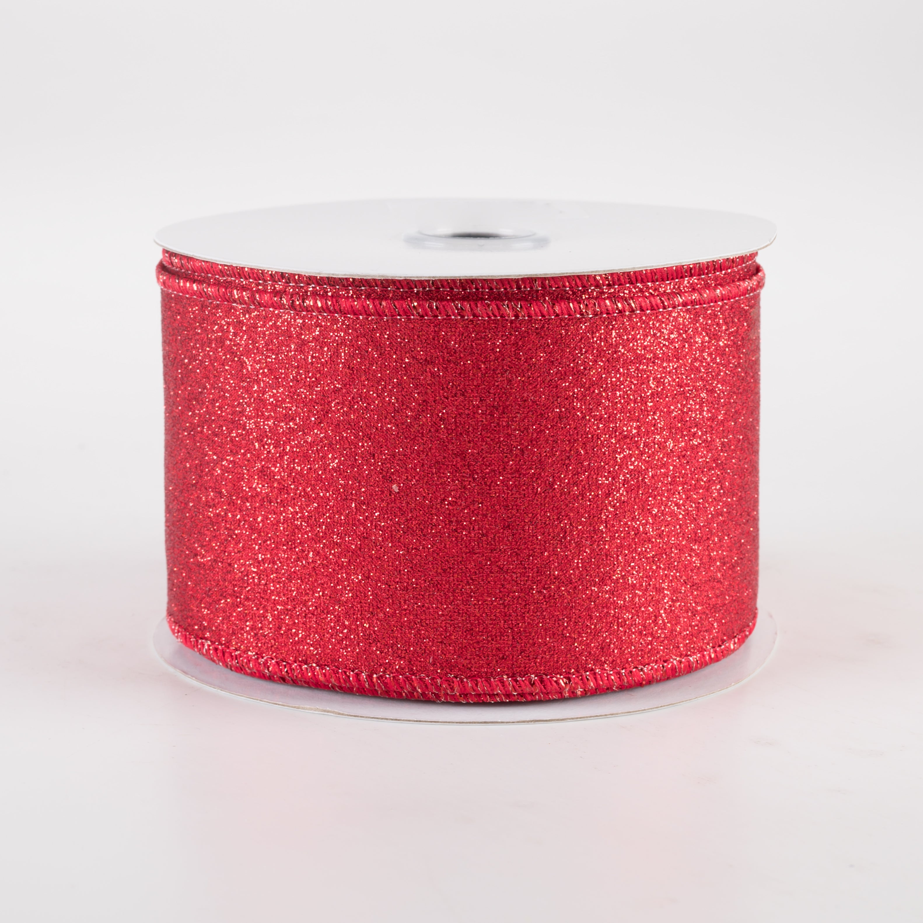 2.5" Shimmer Glitter Ribbon: Red (10 Yards)
