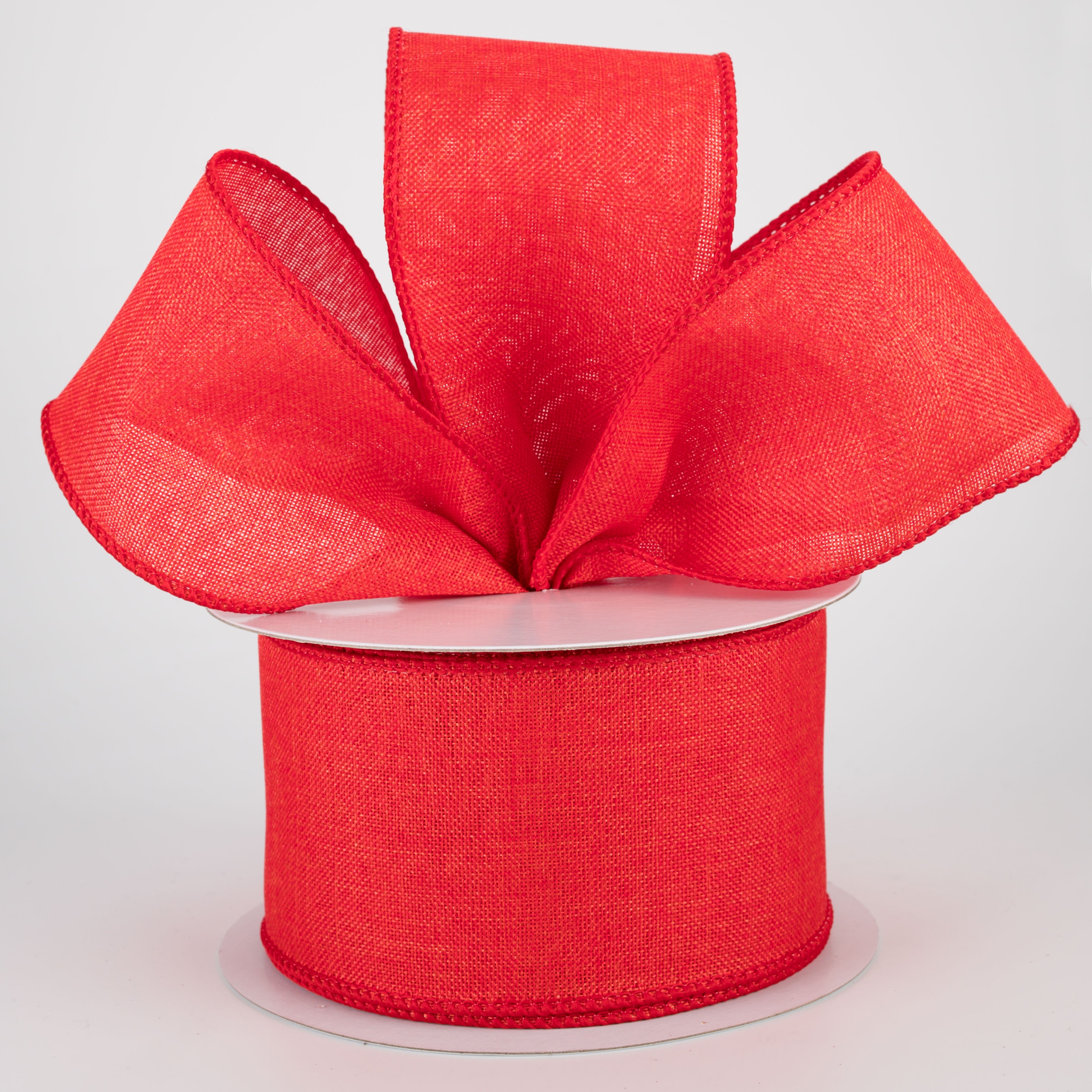 2.5" Shiny Canvas Ribbon: Red (10 Yards) Lifestyle Photo