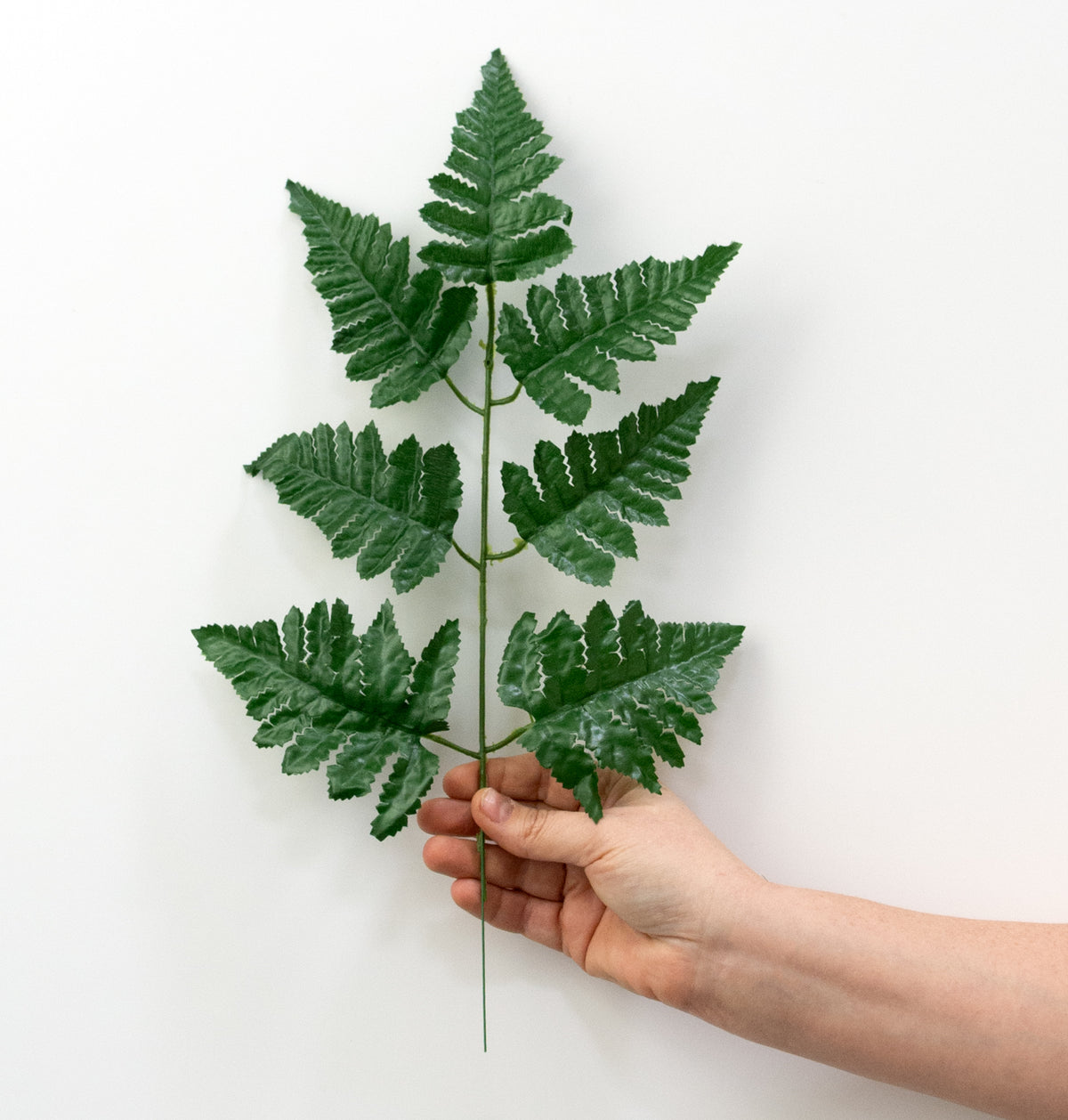 16" Silk Leather Leaf Fern Stems (12) detail photo 3