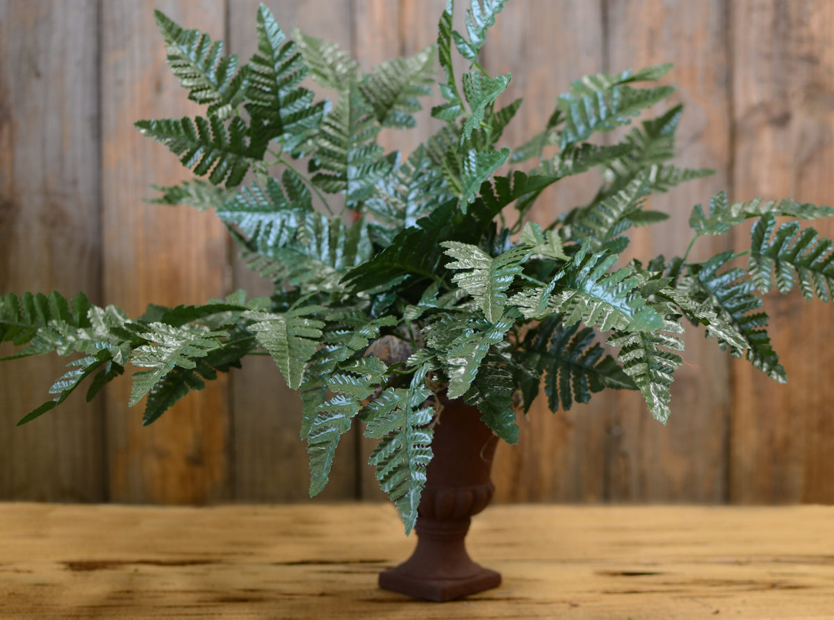 16" Silk Leather Leaf Fern Stems (12) detail photo 4