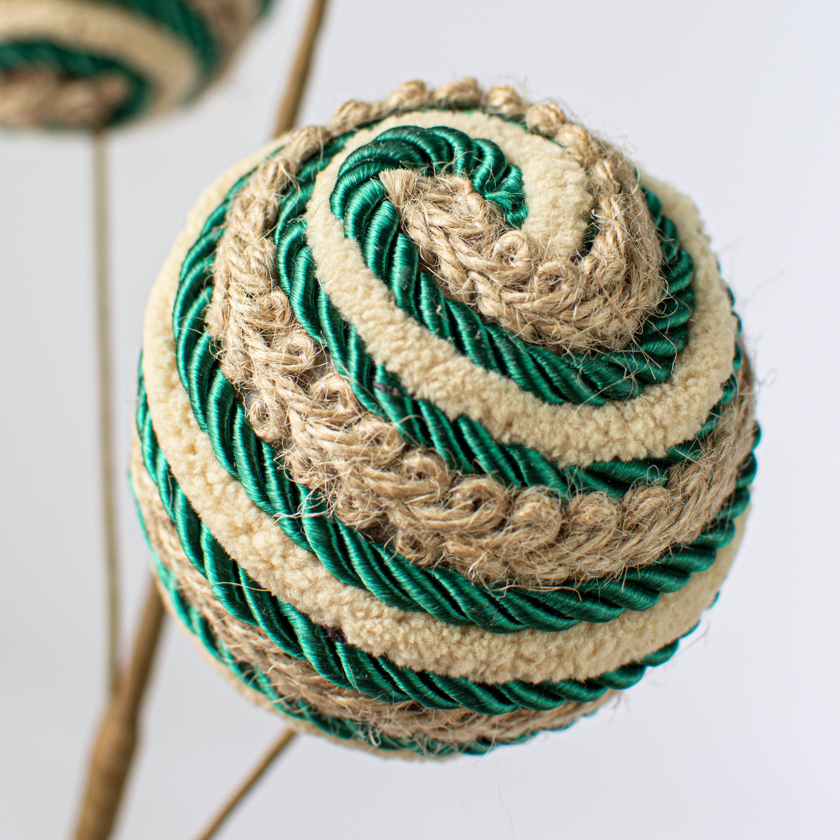 26" Silk Rope & Jute Ball Spray: Green Lifestyle Photo