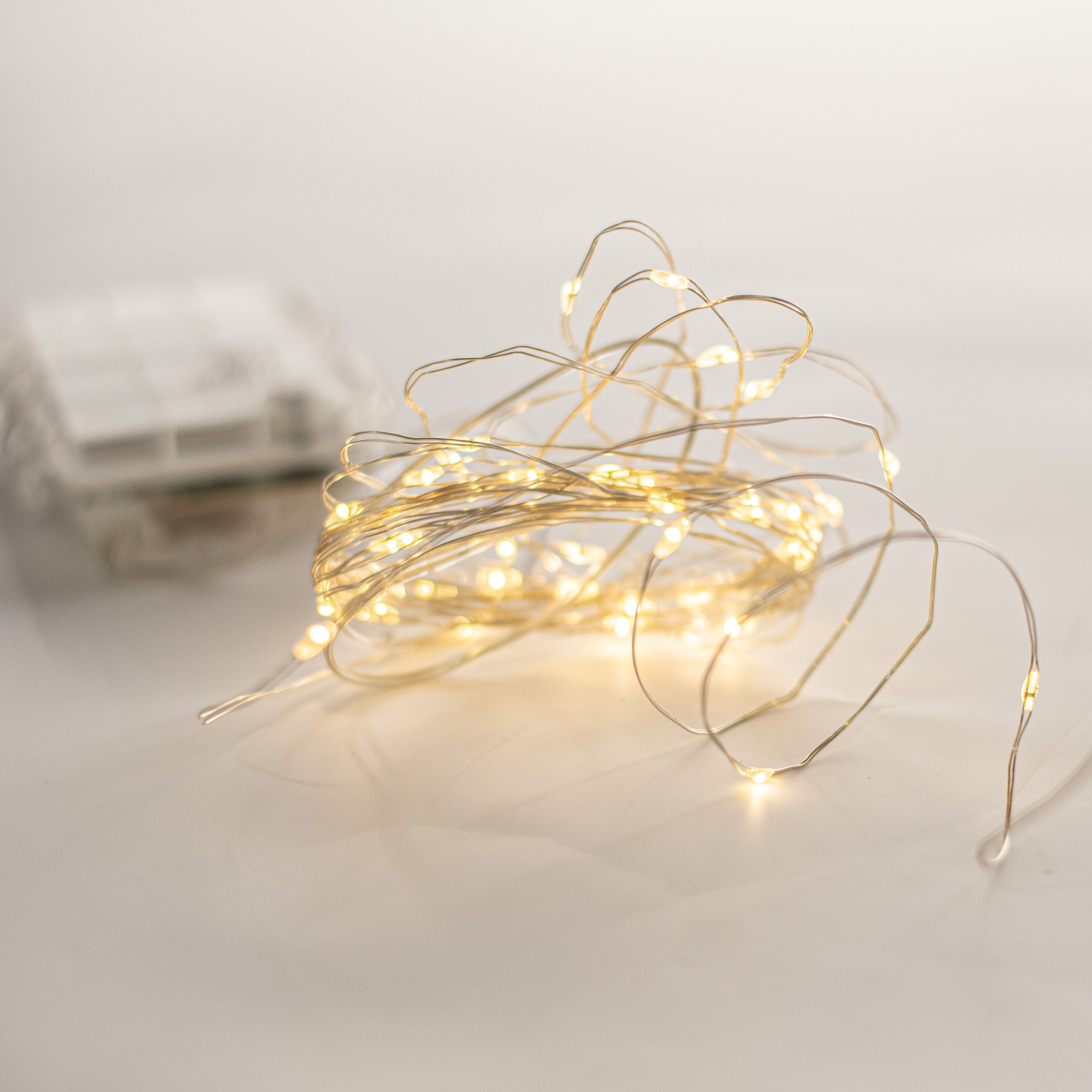 16' Silver Wire Mini LED Warm White Lights (40) detail photo 3