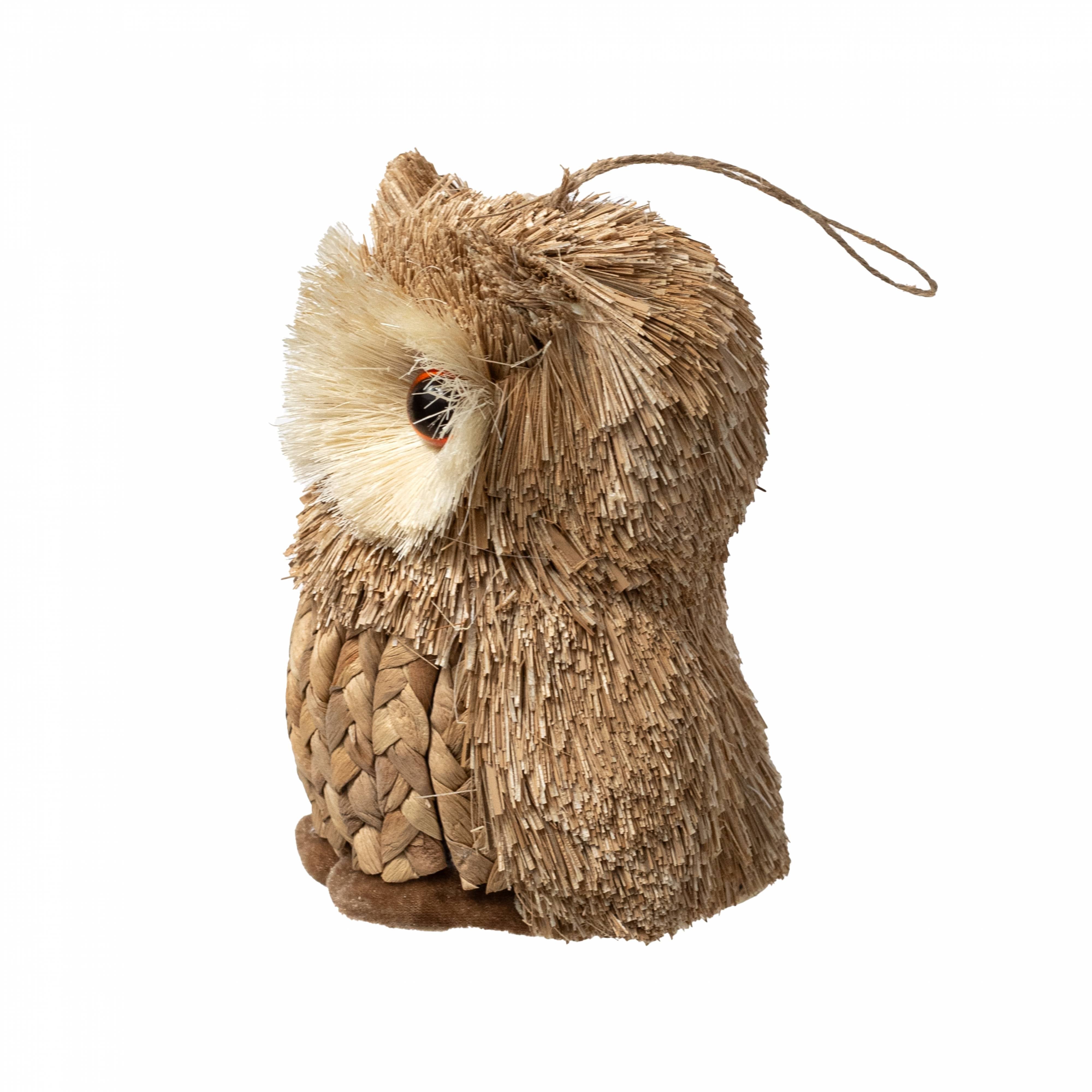 6" Sisal Owl Ornament detail photo 3