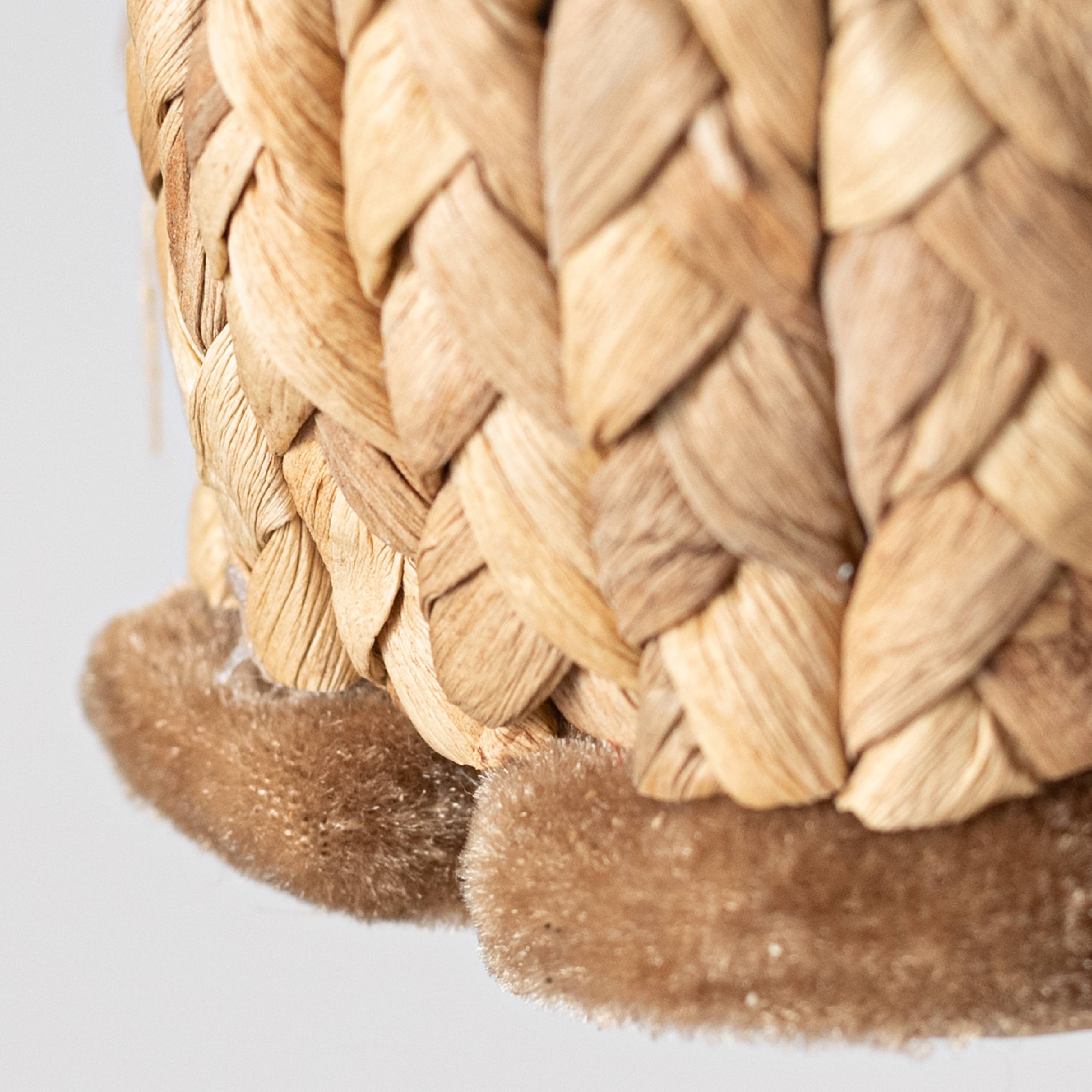 6" Sisal Owl Ornament detail photo 5