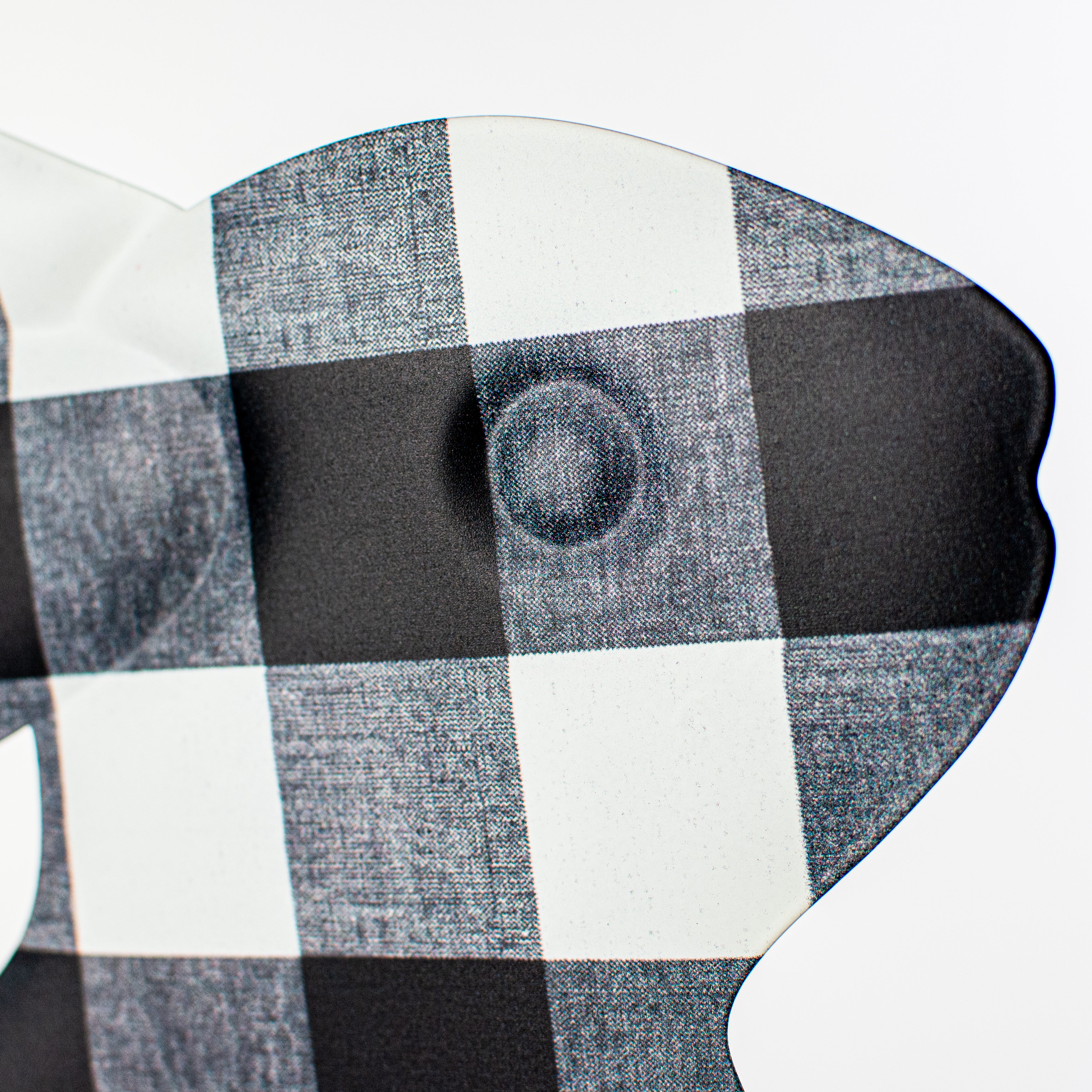 12" Sitting Bunny Embossed Metal Hanger: Black & White detail photo 3