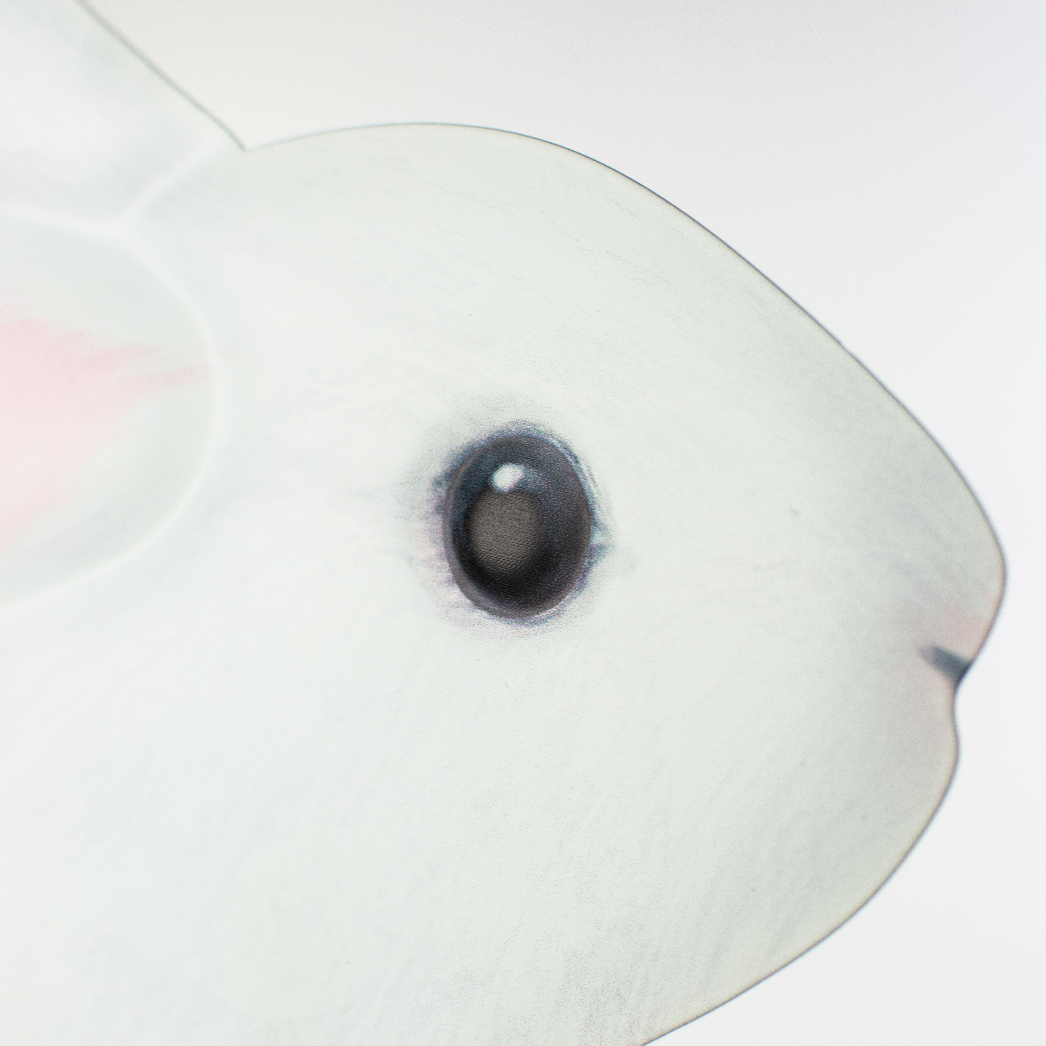 12" Sitting Bunny Embossed Metal Hanger: White detail photo 4