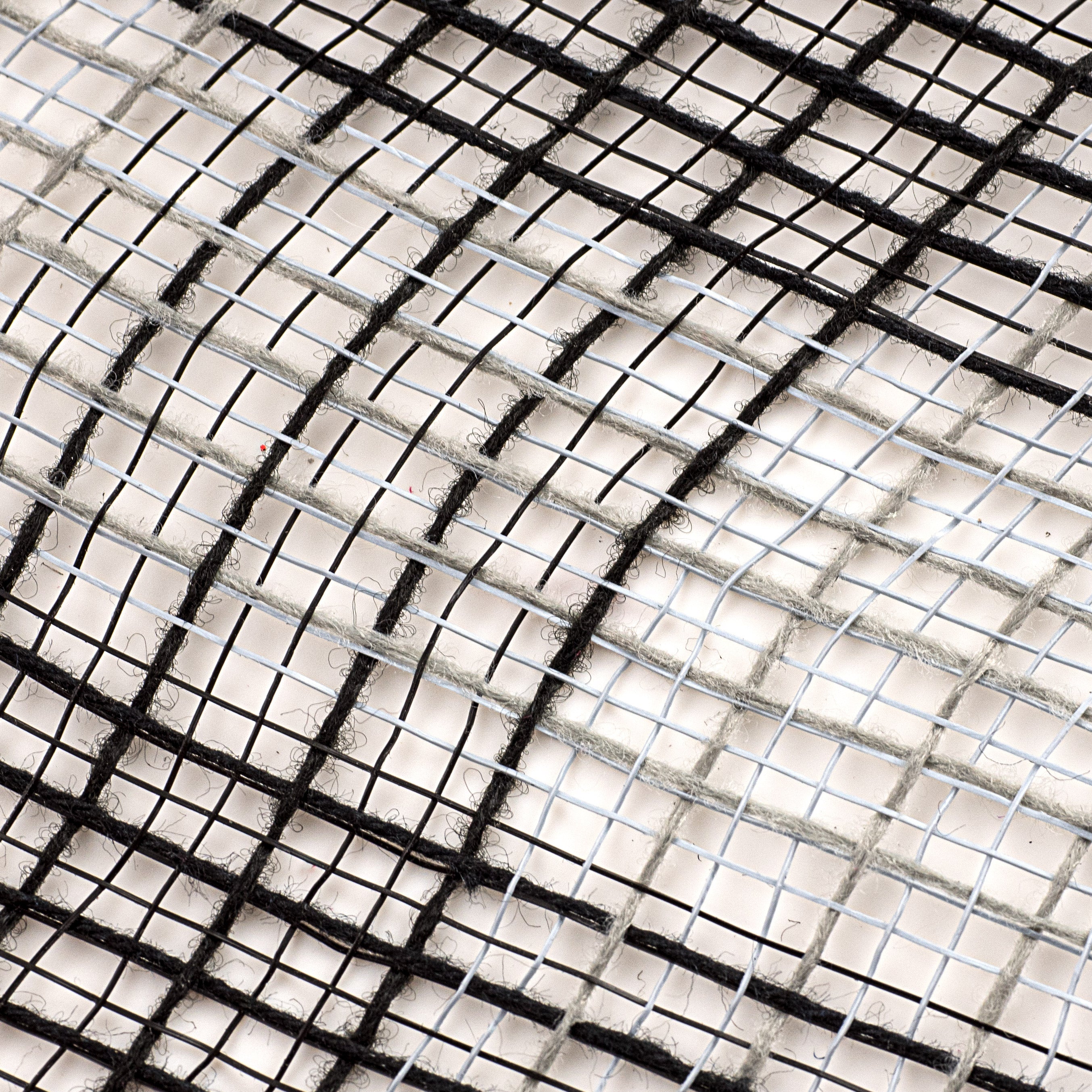 10" Small Check Fabric Mesh: Black & Grey detail photo 3