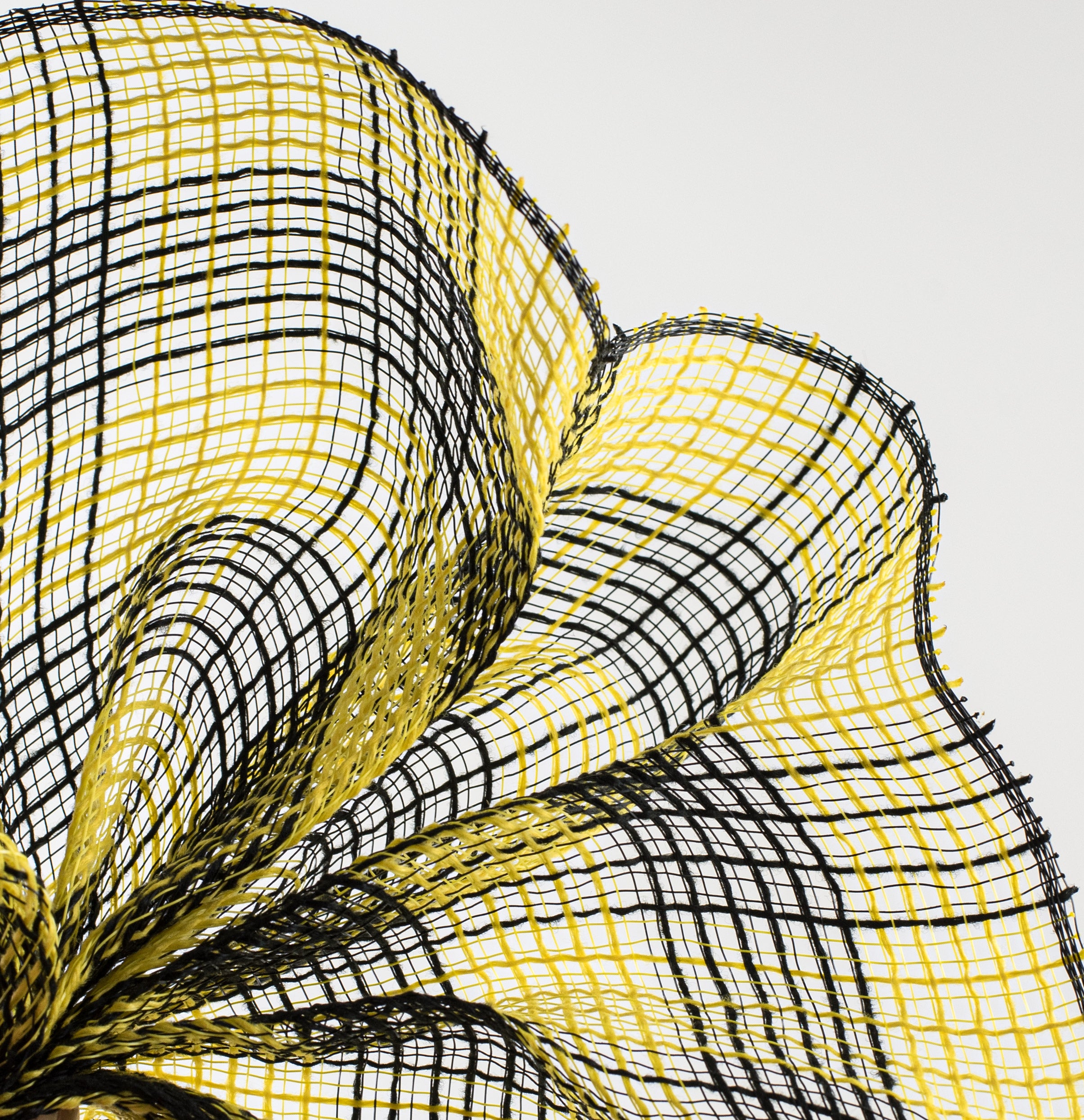10" Small Check Fabric Mesh: Black & Yellow Lifestyle Photo
