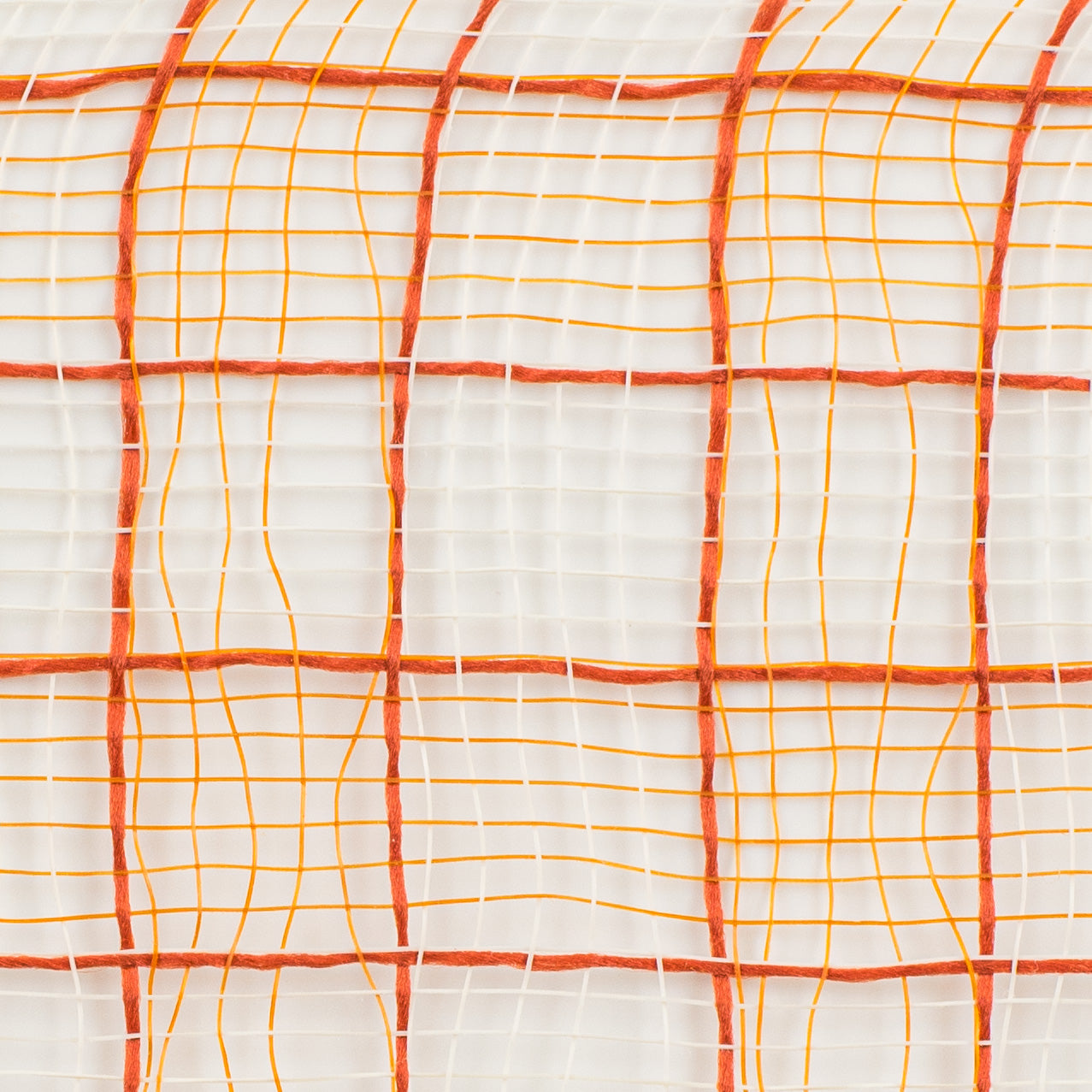10" Small Check Plaid Mesh: Rust & Cream detail photo 3