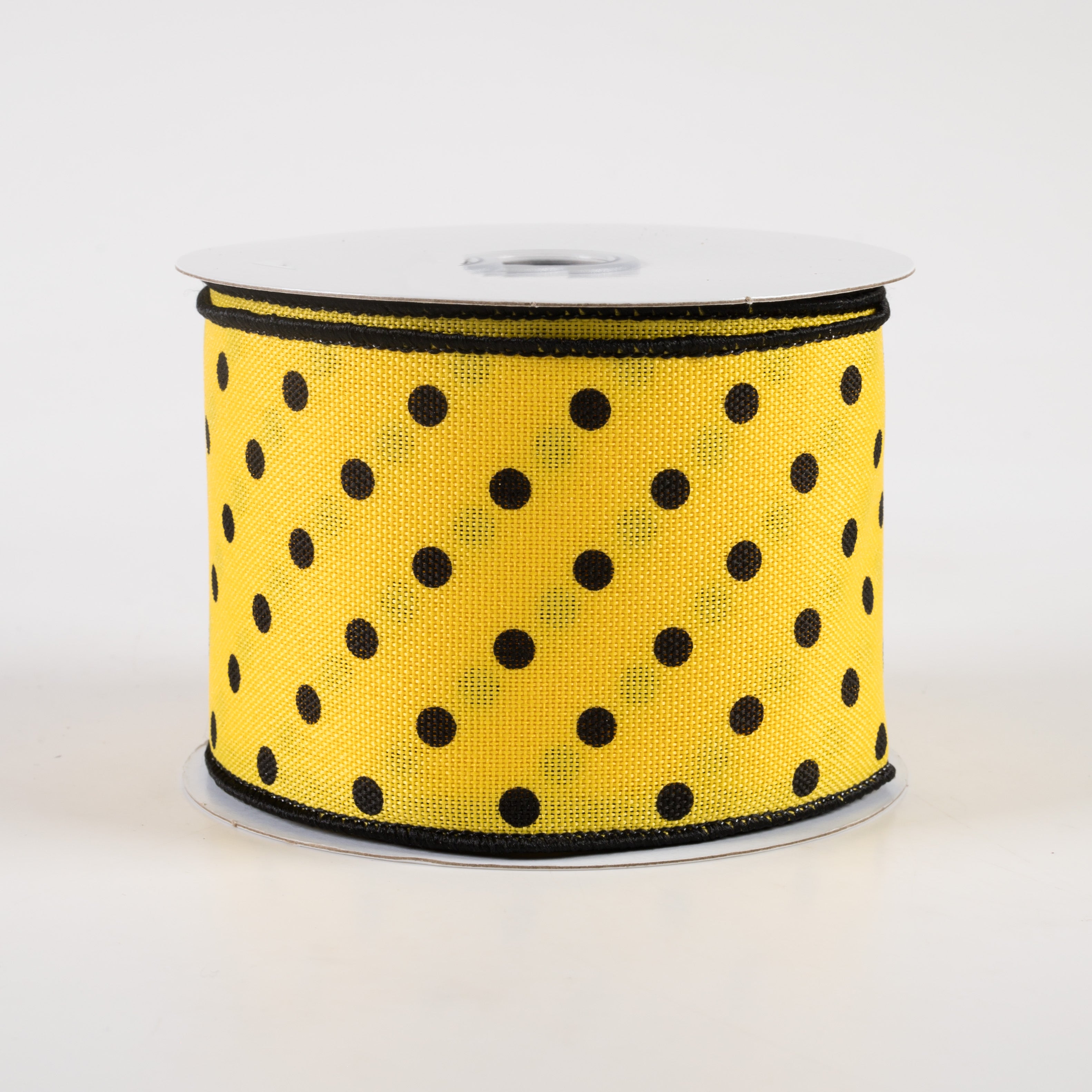2.5" Small Polka Dot Ribbon: Sun Yellow (10 Yards)