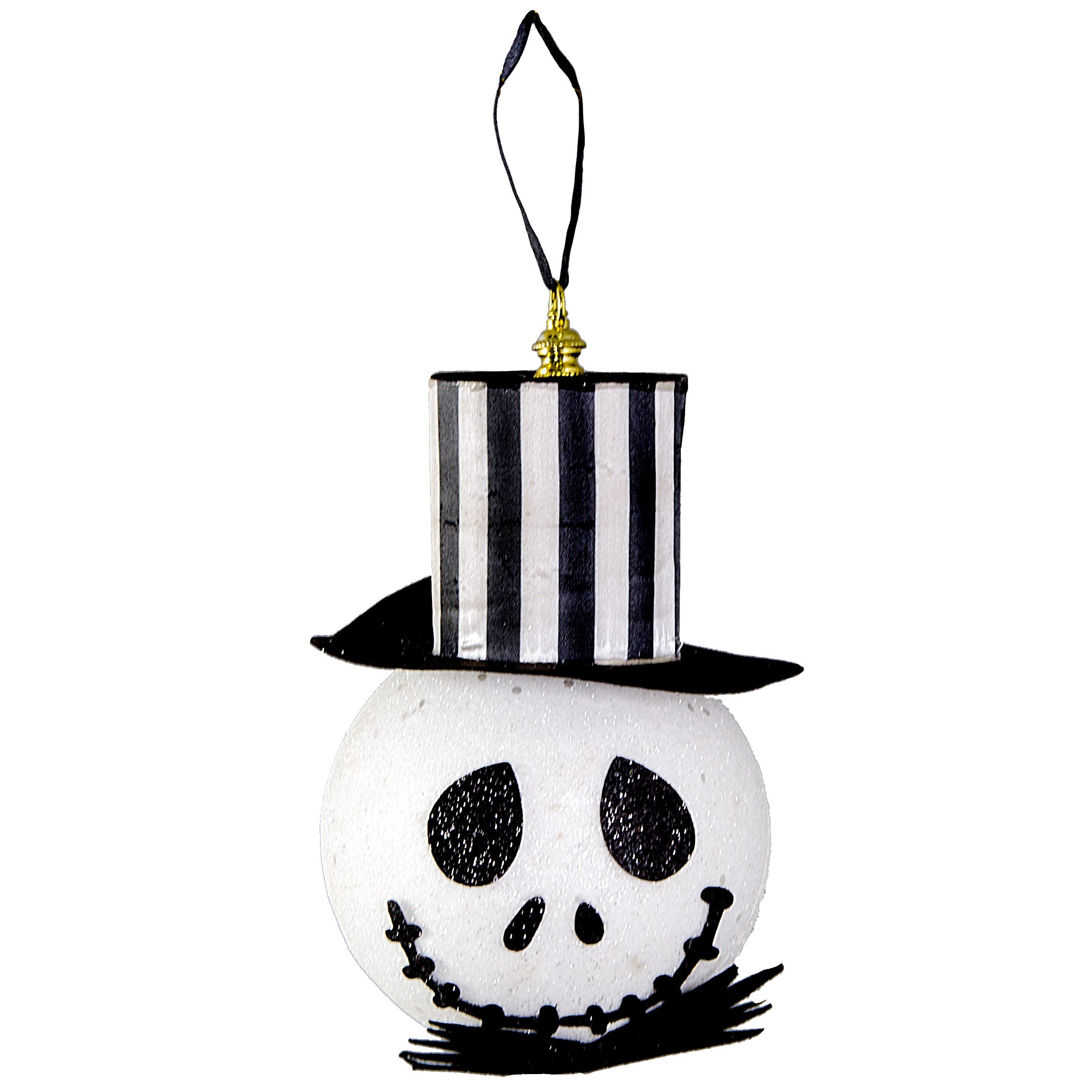 8" Smiling Jack Halloween Ornament: White & Black Item Number: 56314HAL