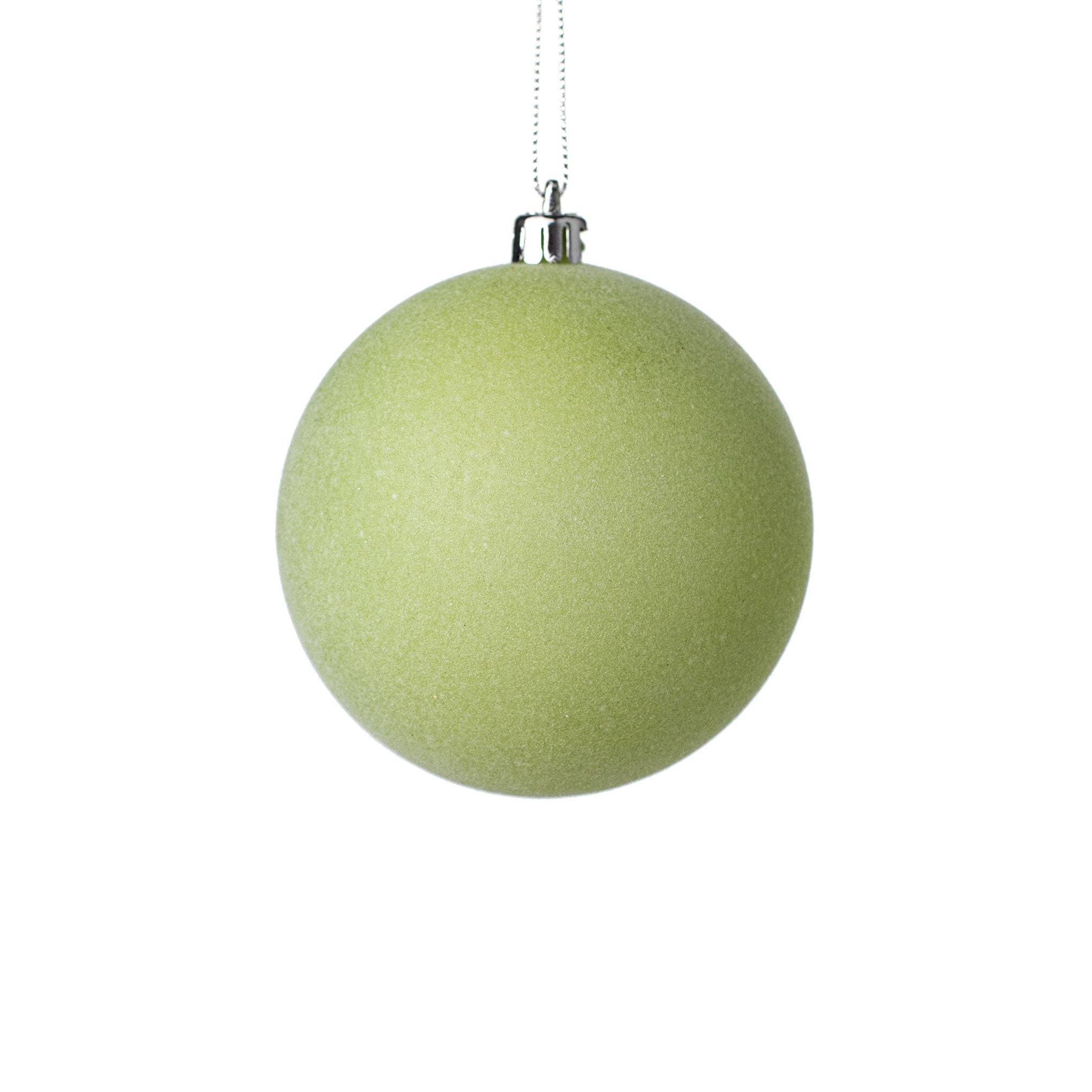 4" Smooth Flocked Ball Ornament: Sage Green Item Number: XH1137X8