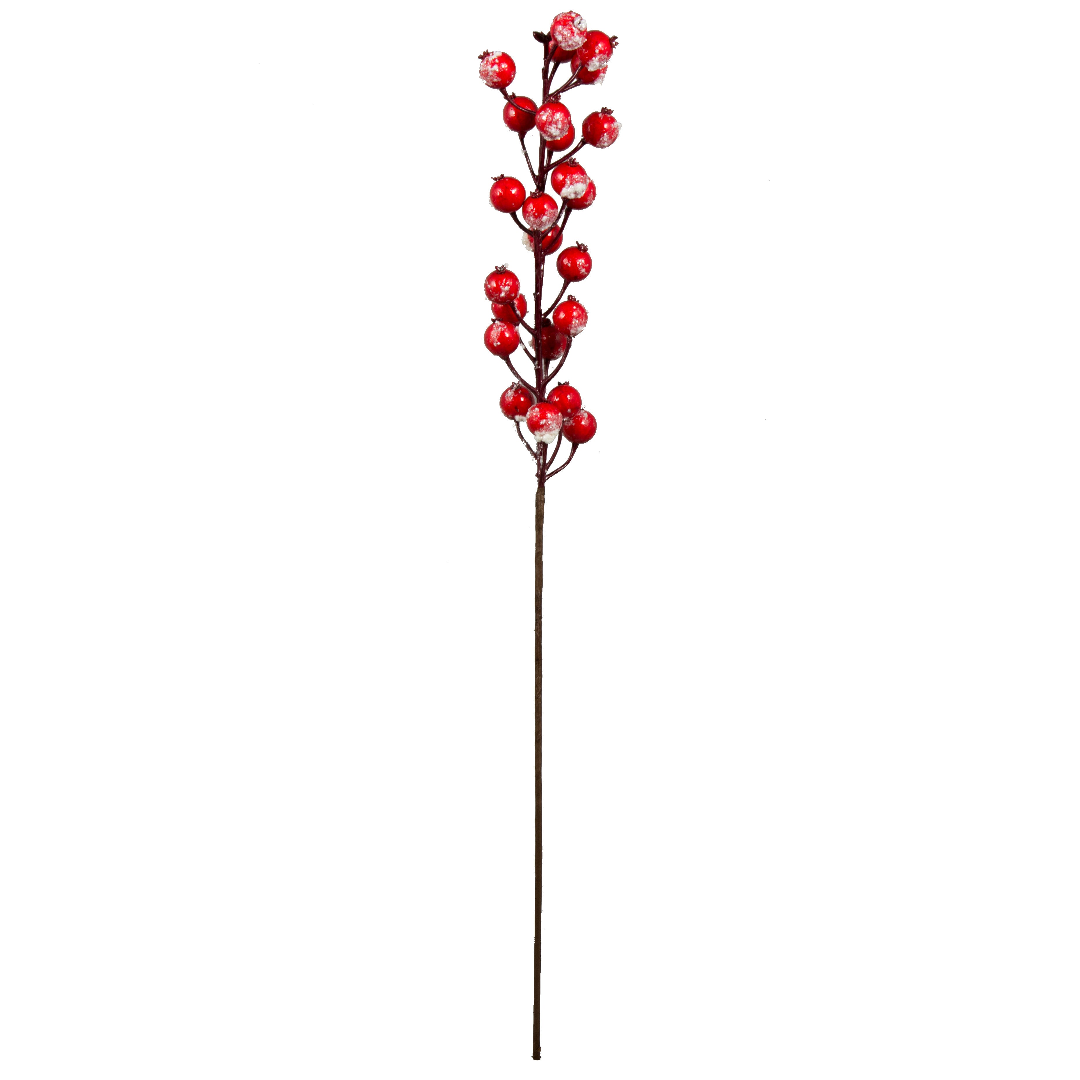 28" Snow Covered Red Berry Spray Item Number: 215759