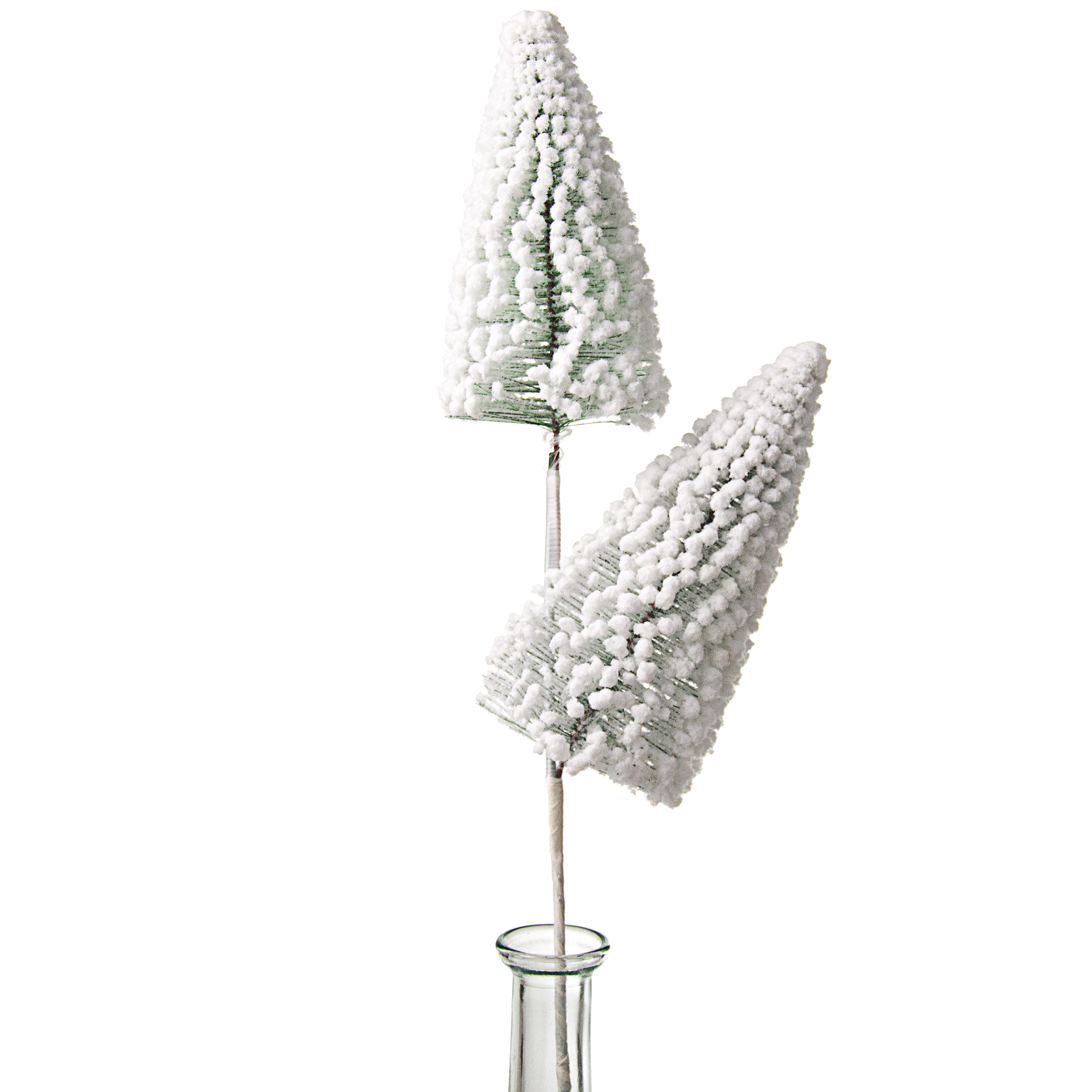 20" Snow Flocked Bottle Brush Fishline Tree Spray Item Number: 84976WT