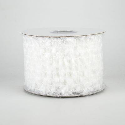 2.5" Snow Flocked Net Ribbon (10 Yards)