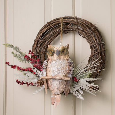 20" Snow Pinecone Berry Spray Lifestyle Photo