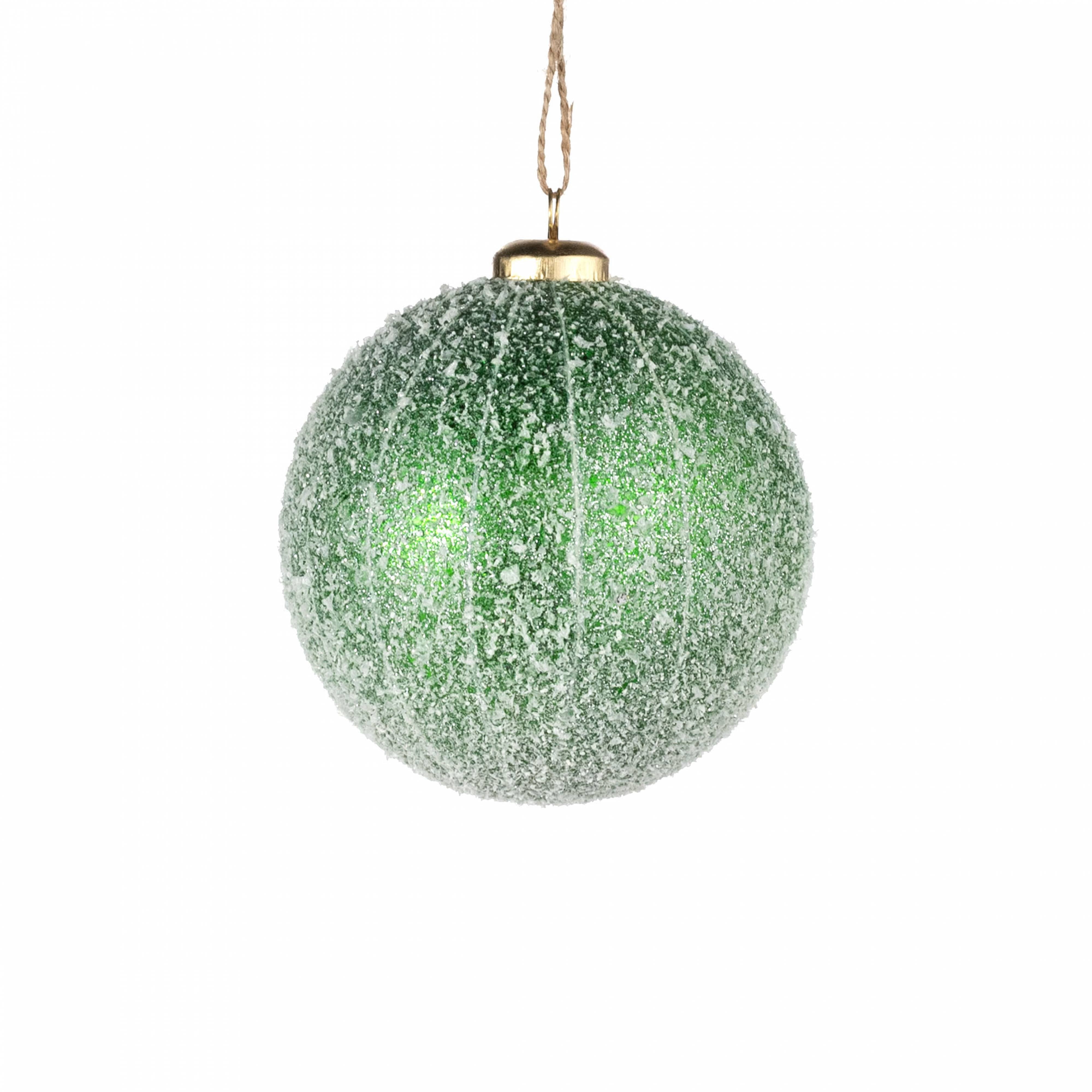 4" Snow Stripe Ball Ornament: Green Item Number: 235088