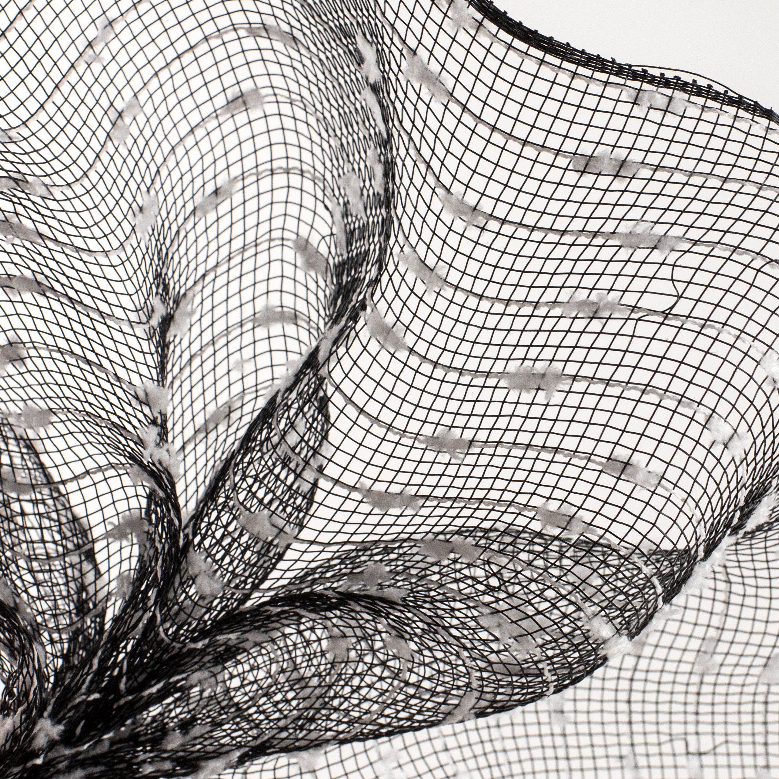 10" Snowball Deco Mesh: Black & White (10 Yards) Lifestyle Photo