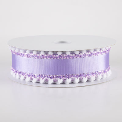 1.5" Snowball Edge Ribbed Satin Ribbon: Lavender (10 Yards) Item Number: 42421-09-30