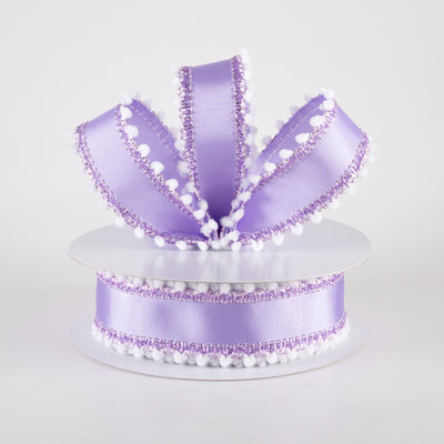 1.5" Snowball Edge Ribbed Satin Ribbon: Lavender (10 Yards) Lifestyle Photo