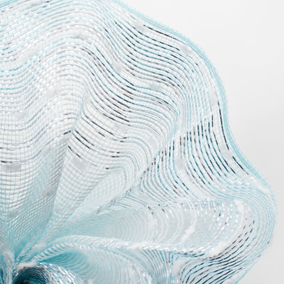 10" Snowball Matte Ombré Mesh: White, Silver, Ice Blue Lifestyle Photo
