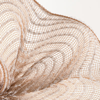 10" Snowdrift Deco Mesh: Natural & White Lifestyle Photo