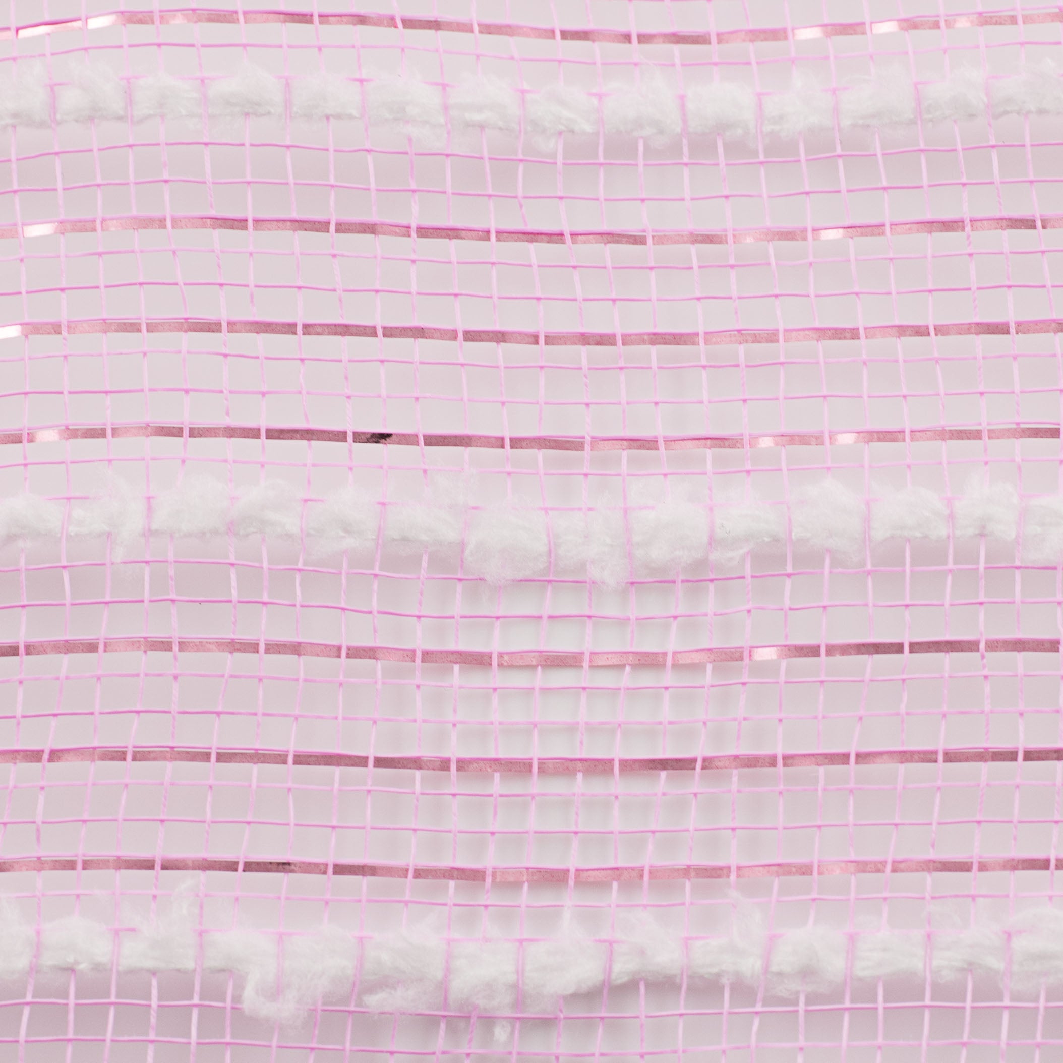 10" Snowdrift Deco Mesh: Pink Foil & White detail photo 3