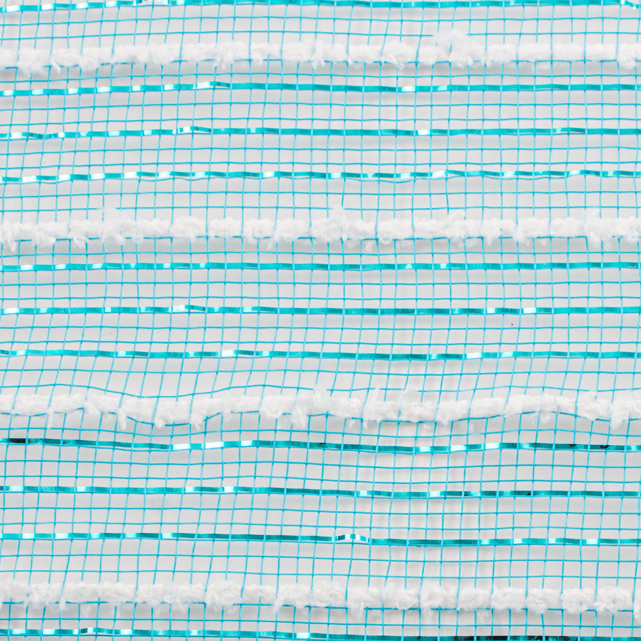 10" Snowdrift Deco Mesh: Turquoise Foil & White detail photo 3