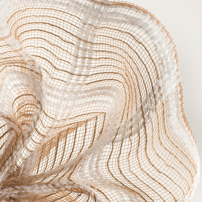 10" Snowdrift Jute Check Deco Mesh: Natural & White Lifestyle Photo