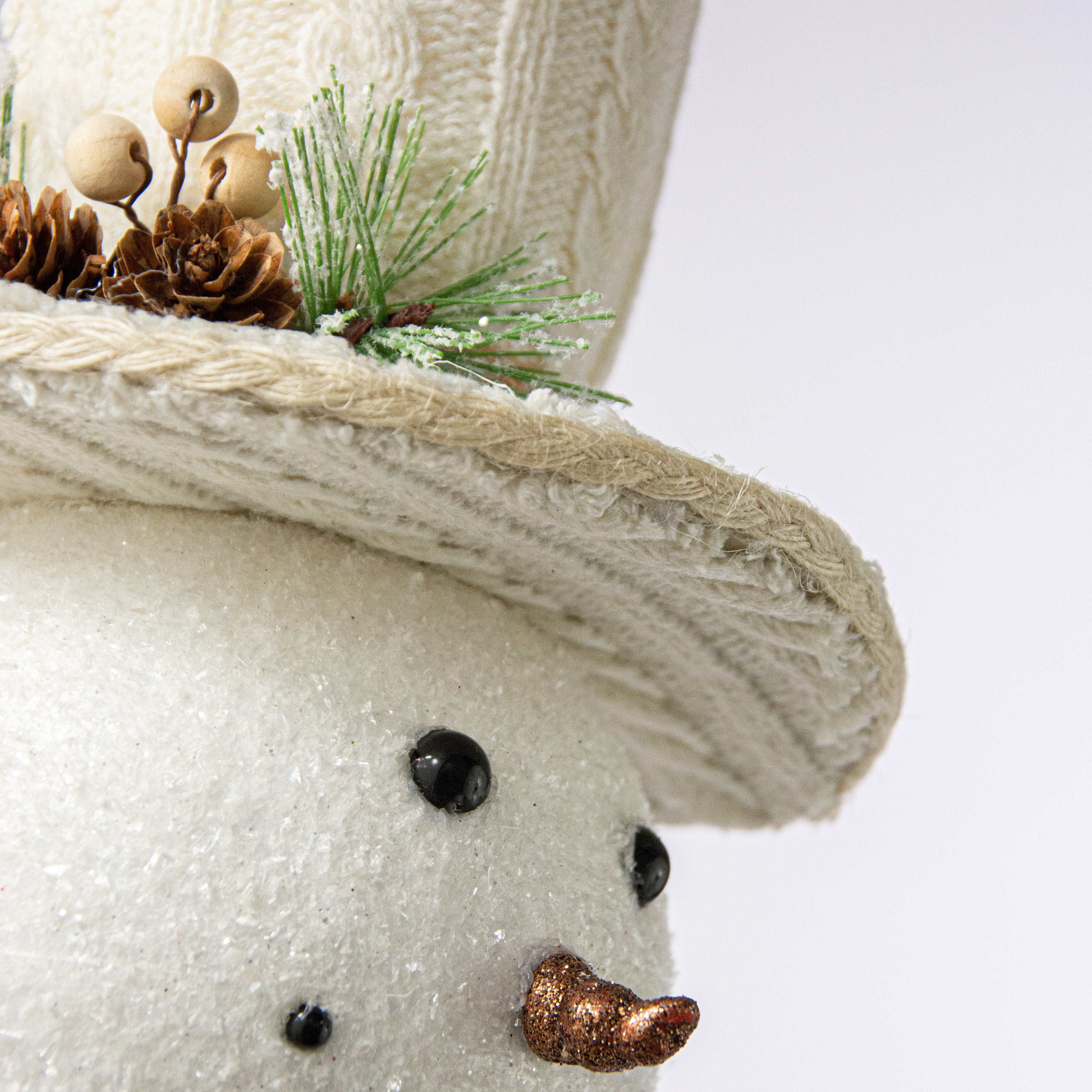 23" Snowman Head Cable Sweater Spray Lifestyle Photo