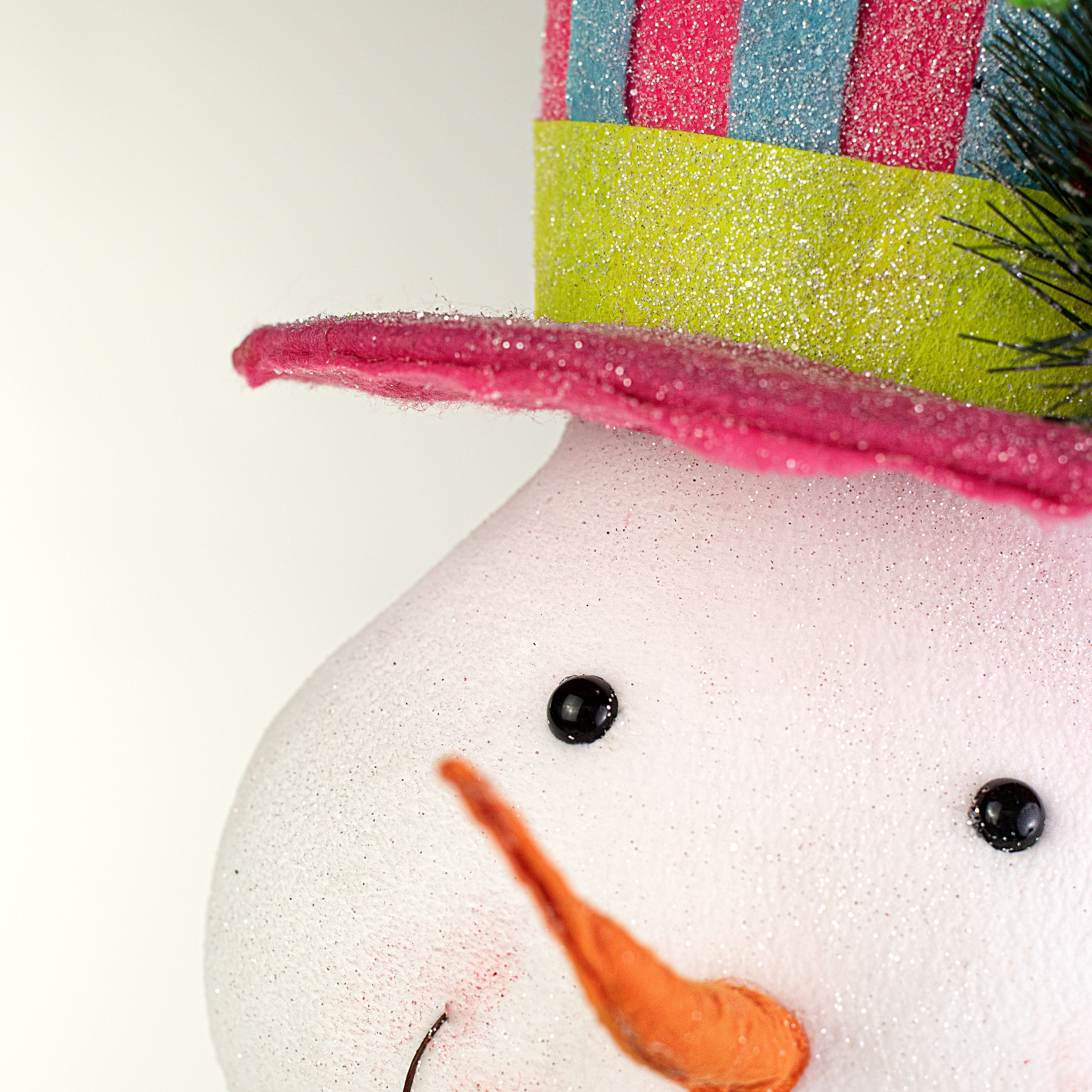 20" Snowman Head Decoration: Pink & Blue detail photo 4