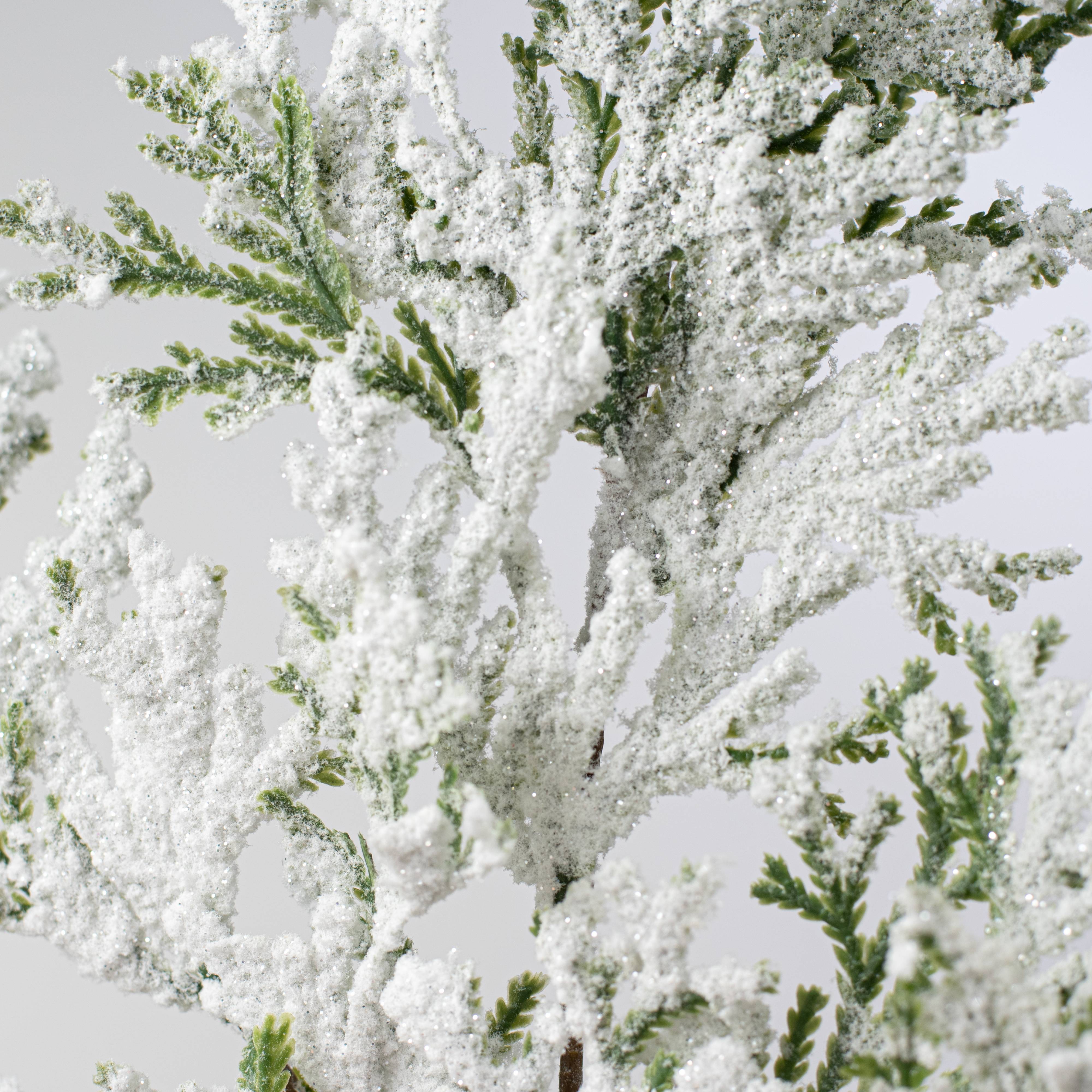 21" Snowy Flocked Cedar Spray Lifestyle Photo