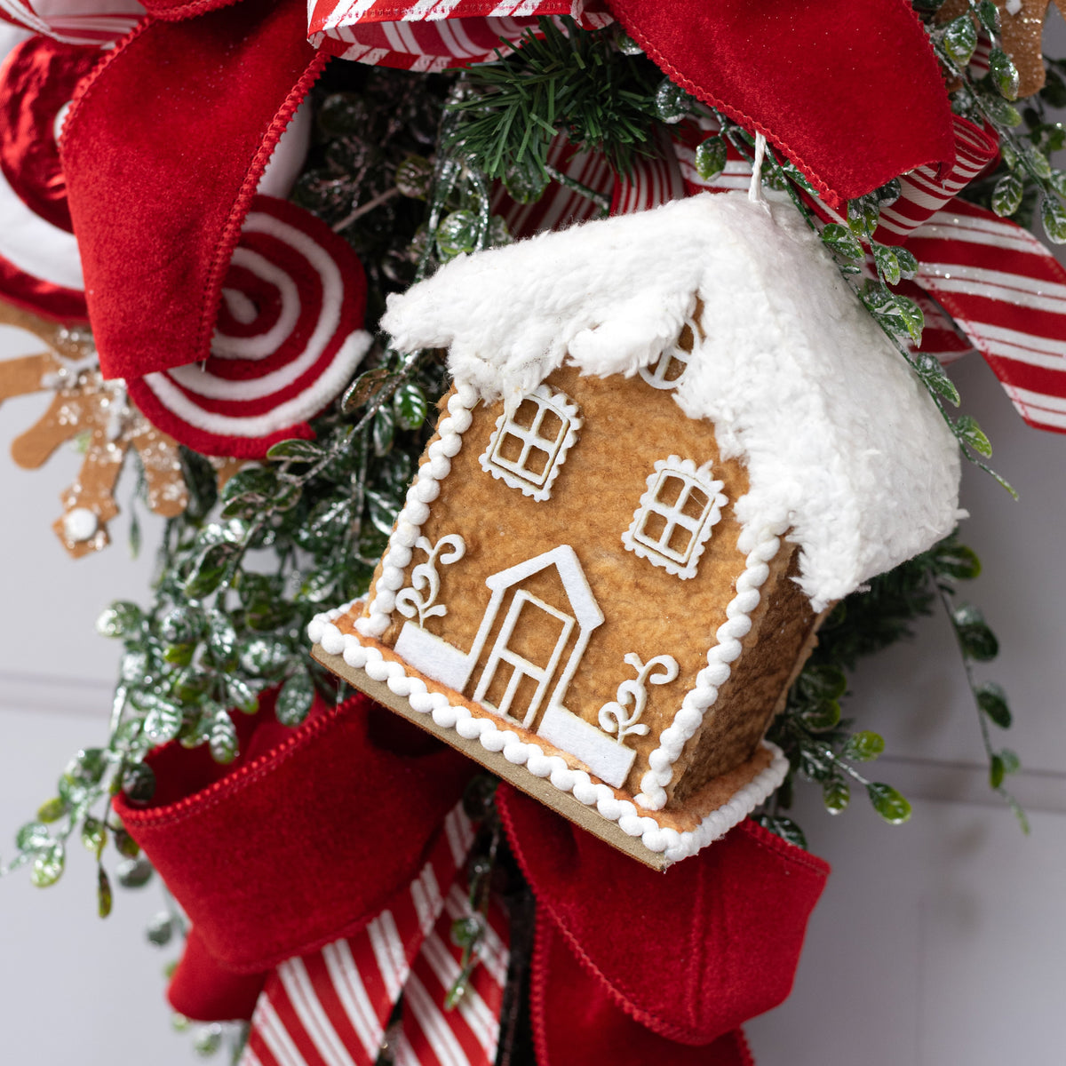 6" Snowy Gingerbread House Ornament Lifestyle Photo