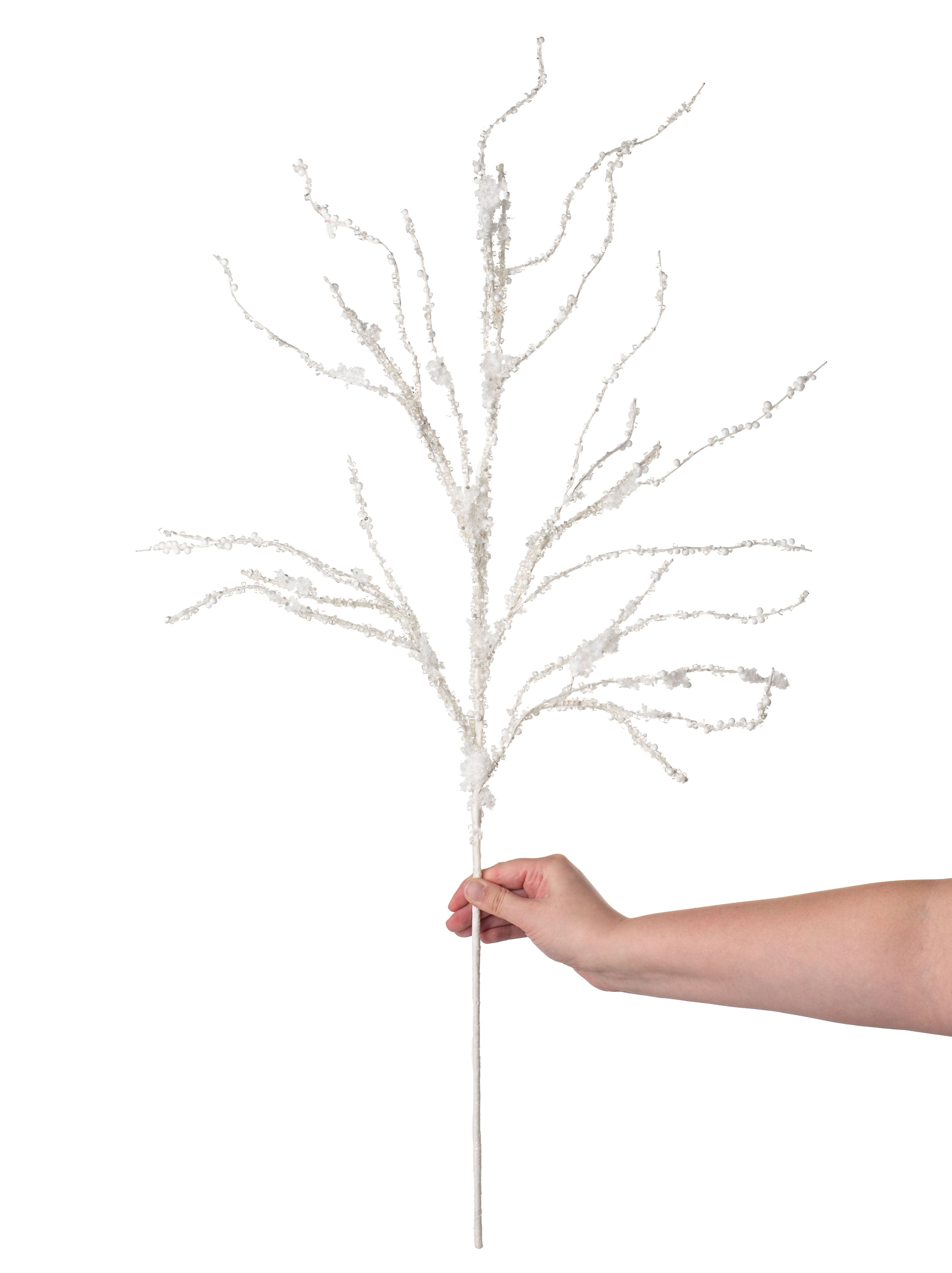32" Snowy Twig Spray: White detail photo 3