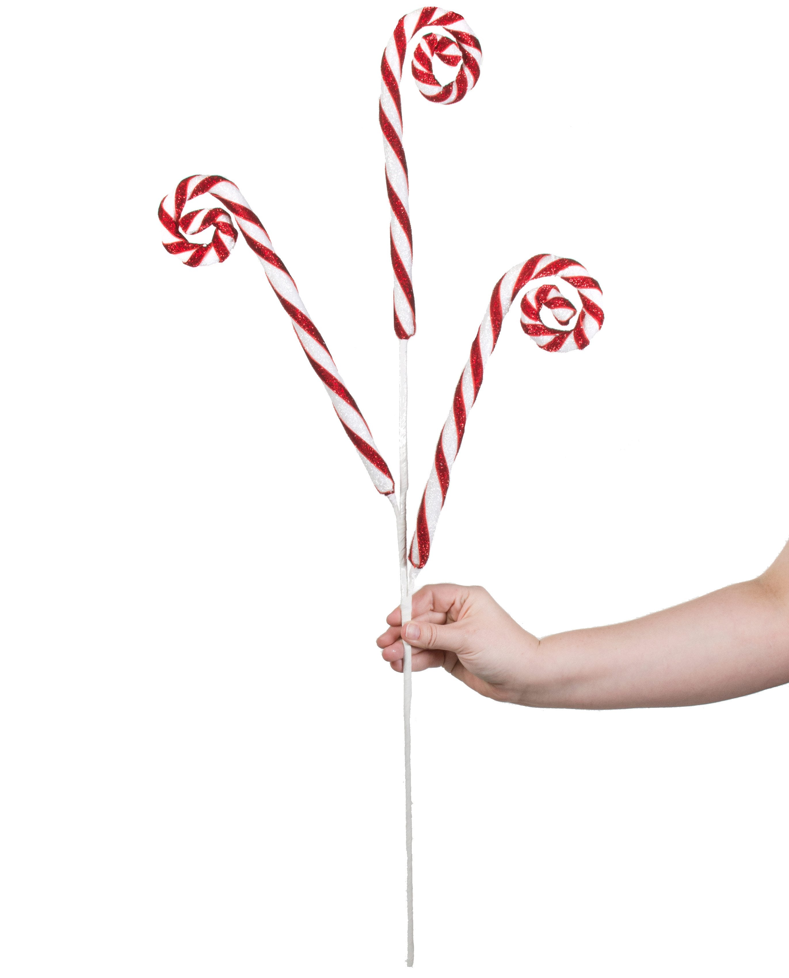29" Spiral Candy Cane Spray Lifestyle Photo