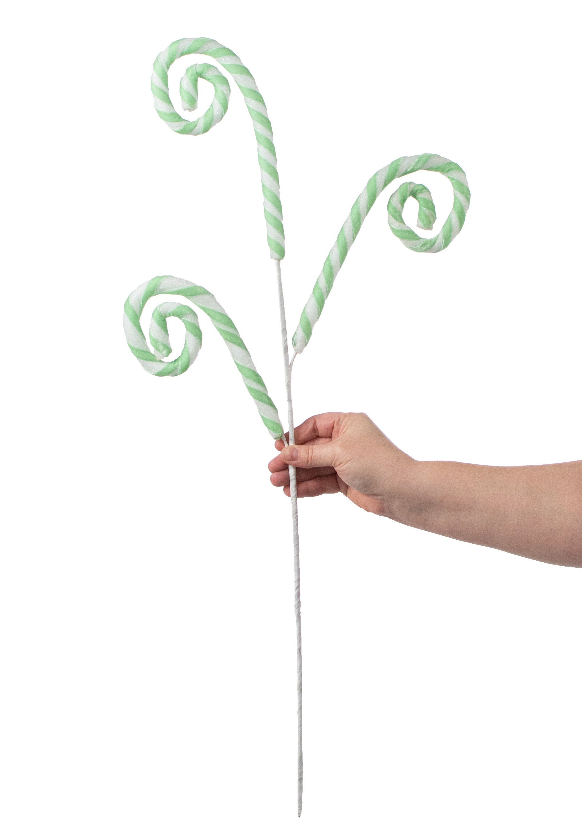 29" Spiral Candy Cane Spray: Mint & White detail photo 3