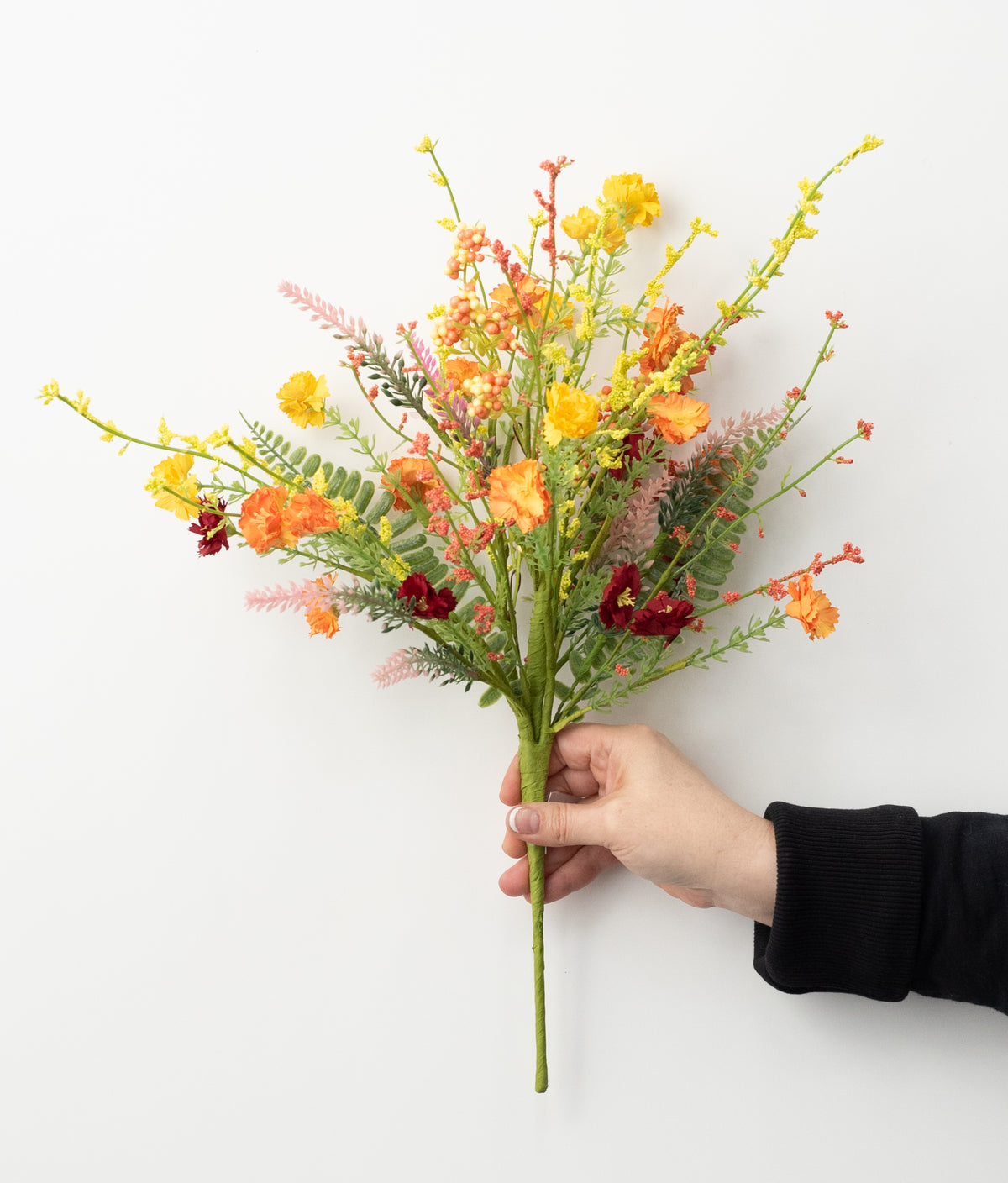 20" Spring Mini Flower Spray: Orange, Red & Yellow detail photo 4
