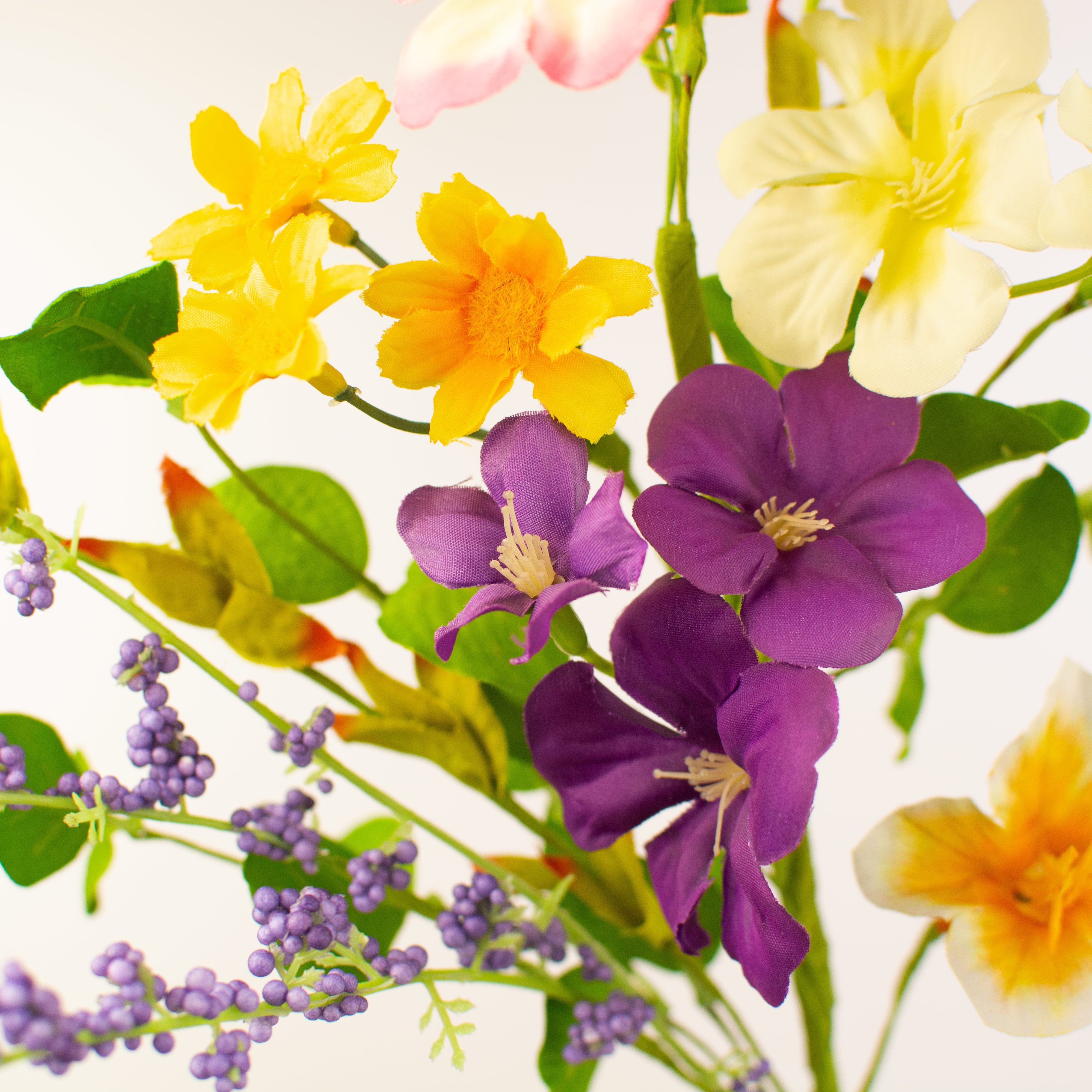 20" Spring Wild Flowers Pick: Purple & Yellow Lifestyle Photo