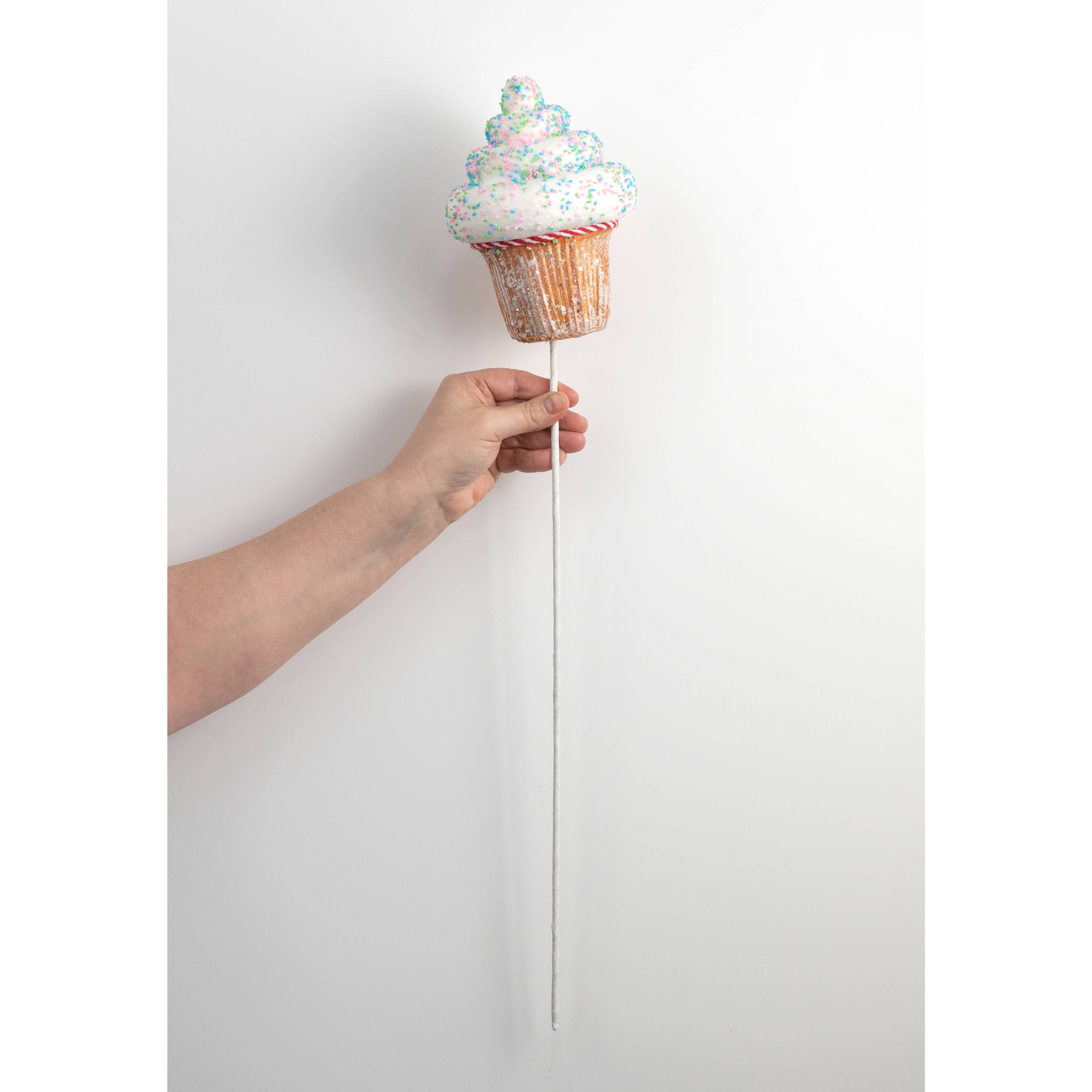 25" Sprinkle Cupcake Pick: Natural Brown detail photo 3