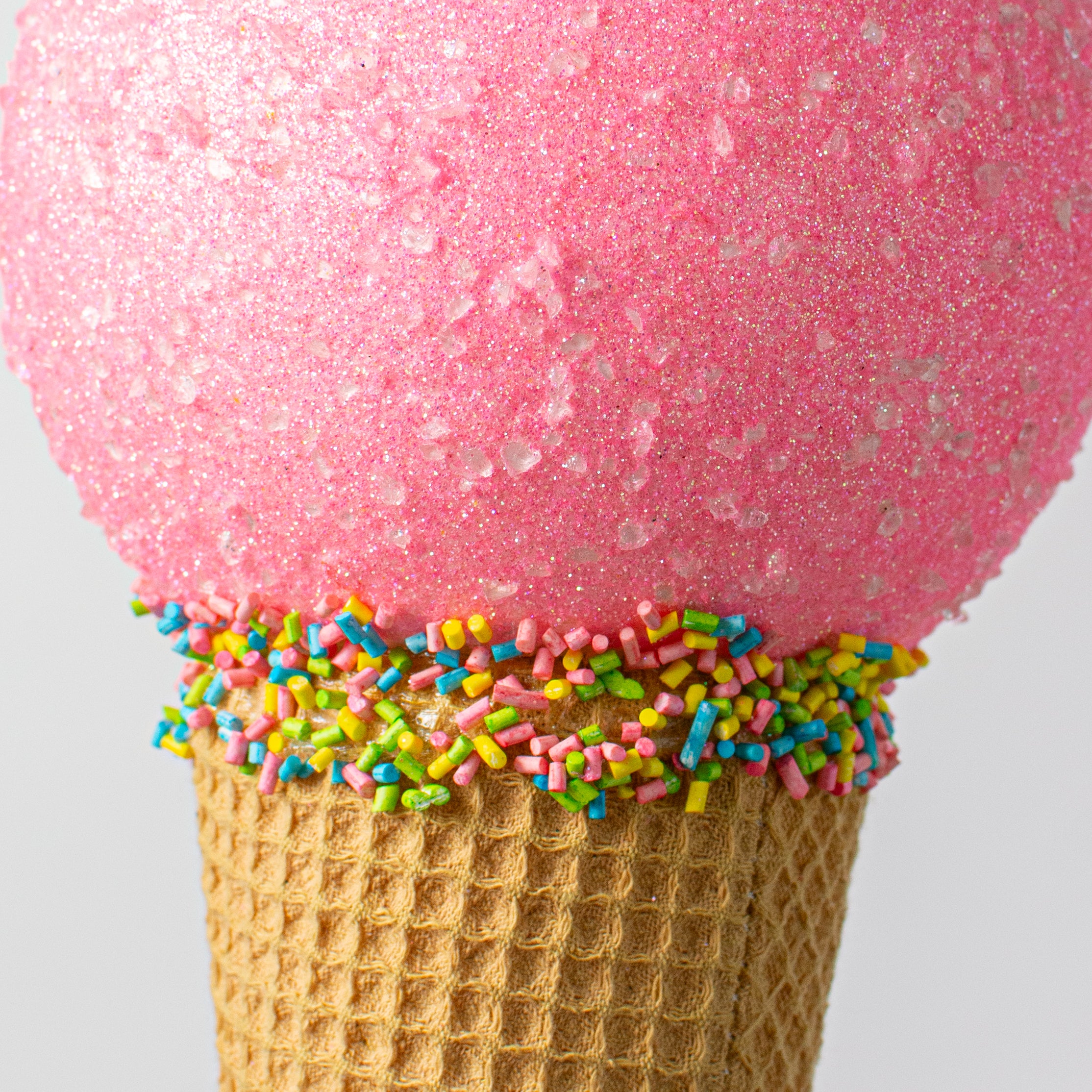 16" Sprinkle Ice Cream Cone Ornament: Pink detail photo 3
