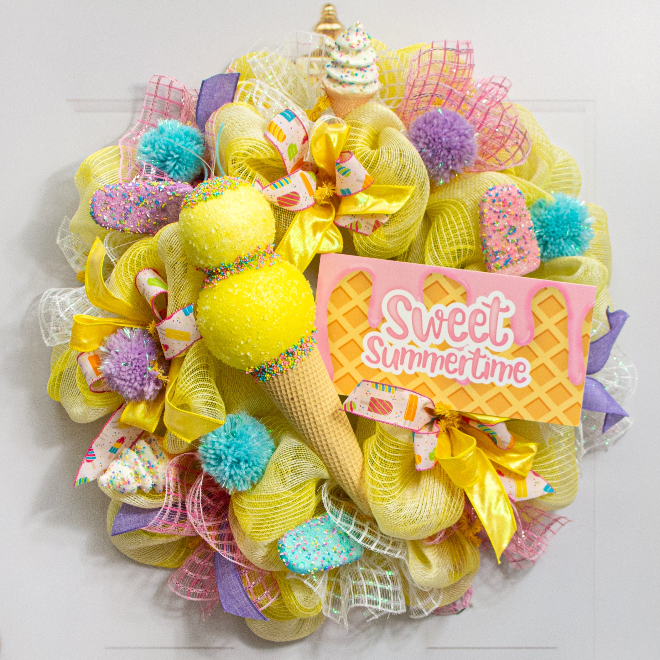 16" Sprinkle Ice Cream Cone Ornament: Yellow Lifestyle Photo