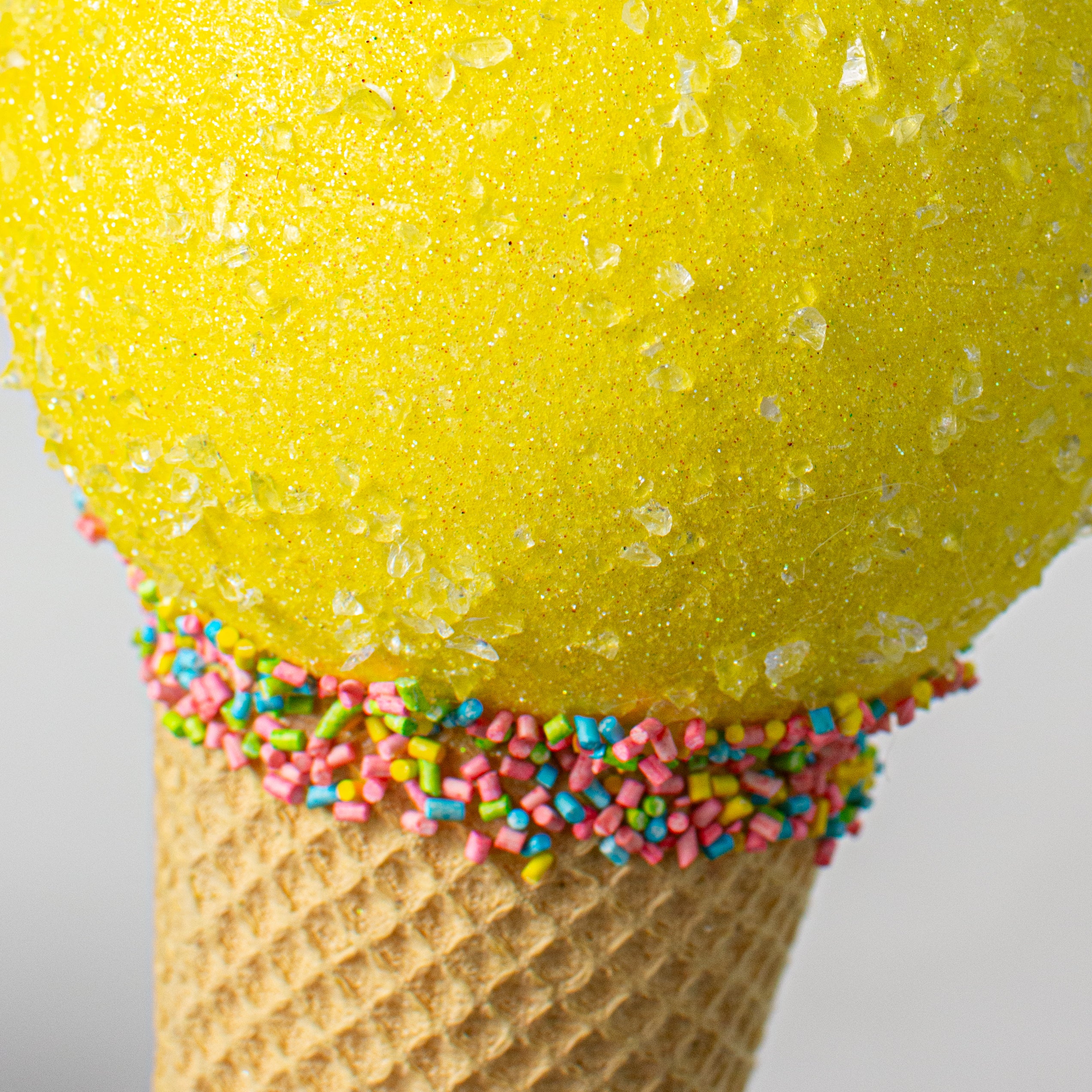 16" Sprinkle Ice Cream Cone Ornament: Yellow detail photo 3