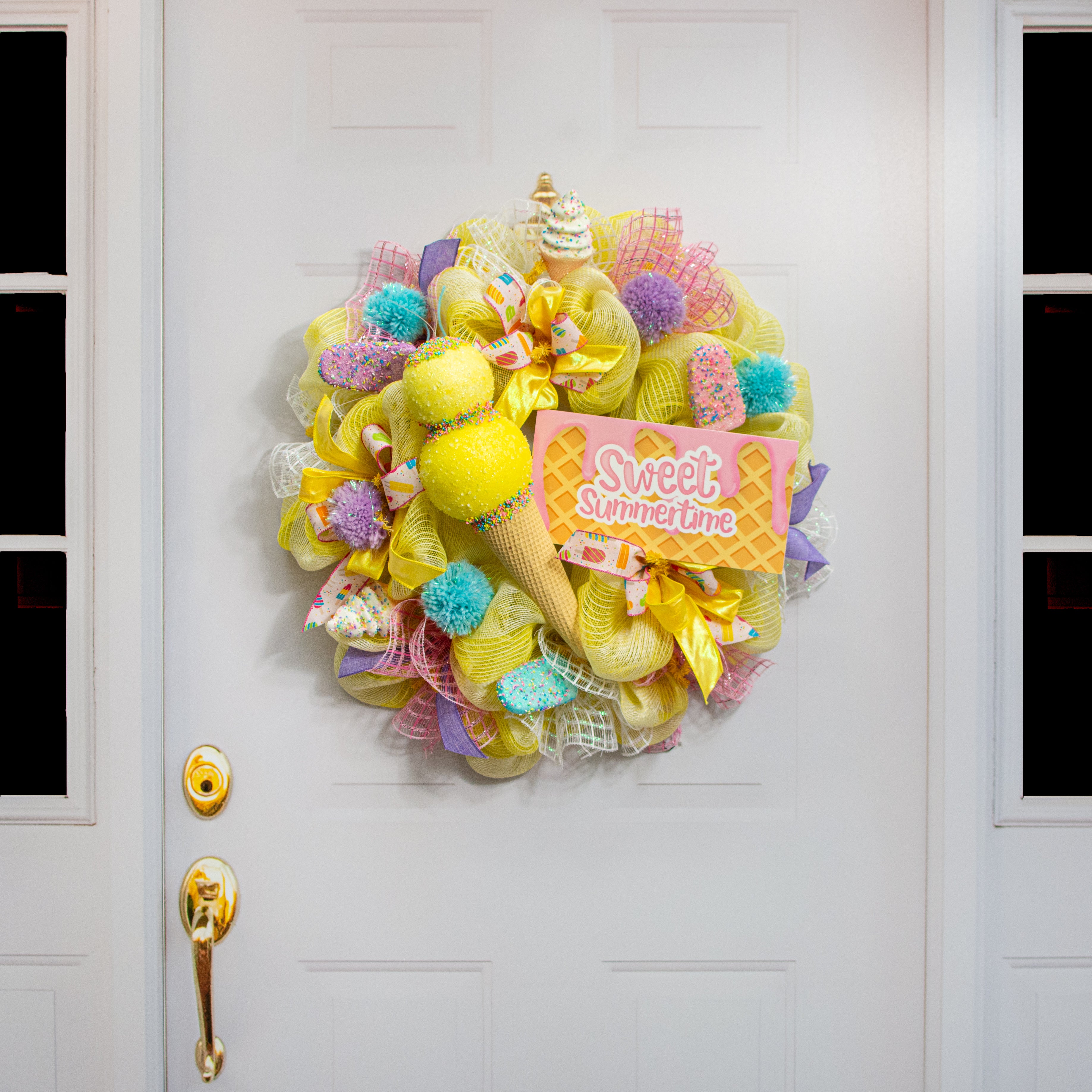 16" Sprinkle Ice Cream Cone Ornament: Yellow detail photo 4