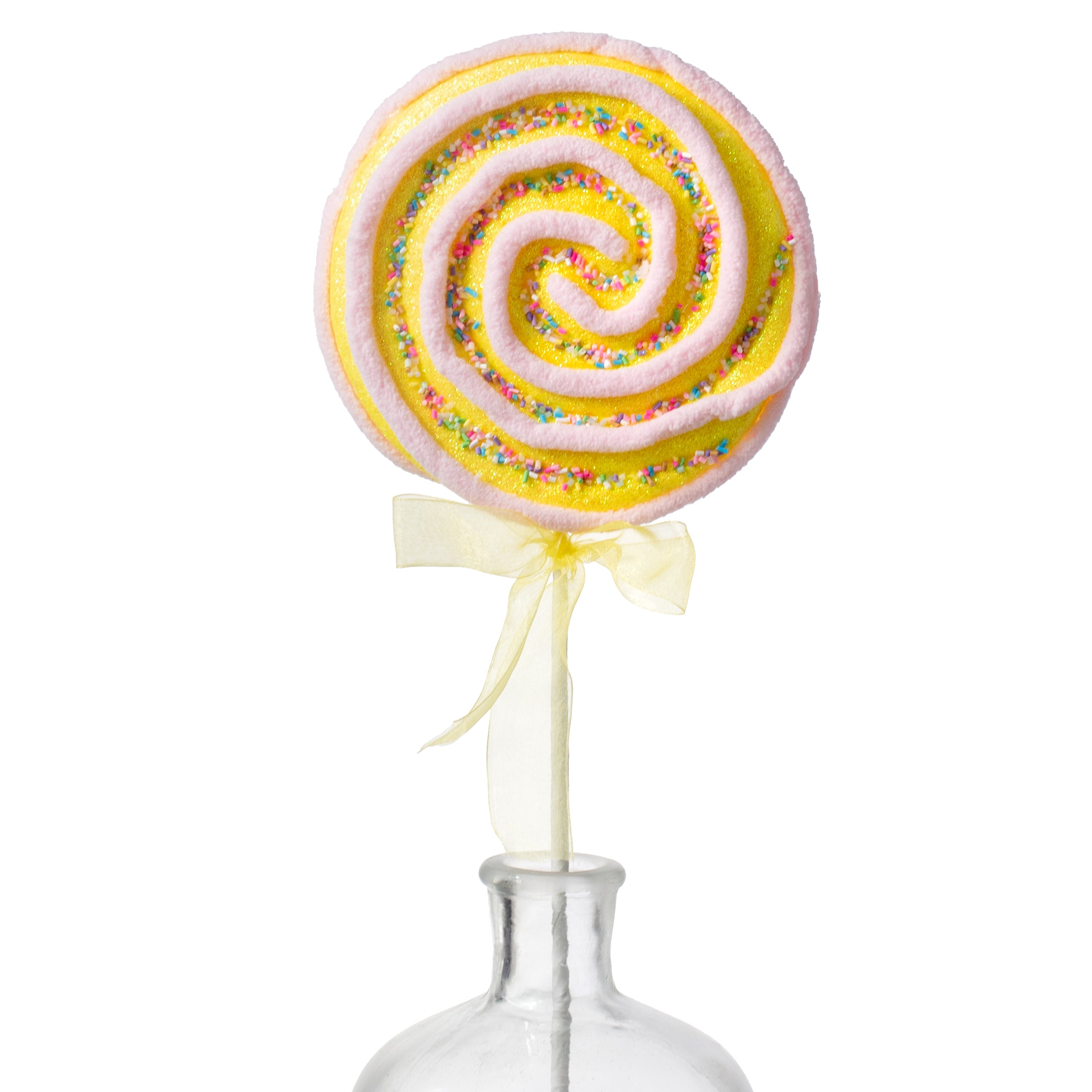 19" Sprinkle Lollipop Spray: Yellow & Pink Item Number: 63400YWPK