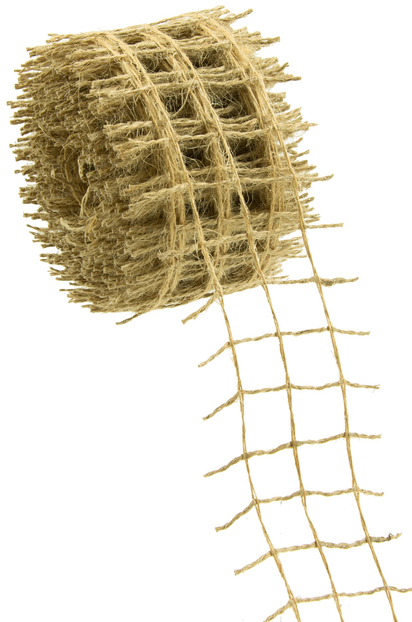 2.5" Square Net Natural Jute Burlap Ribbon (10 Yards) detail photo 3