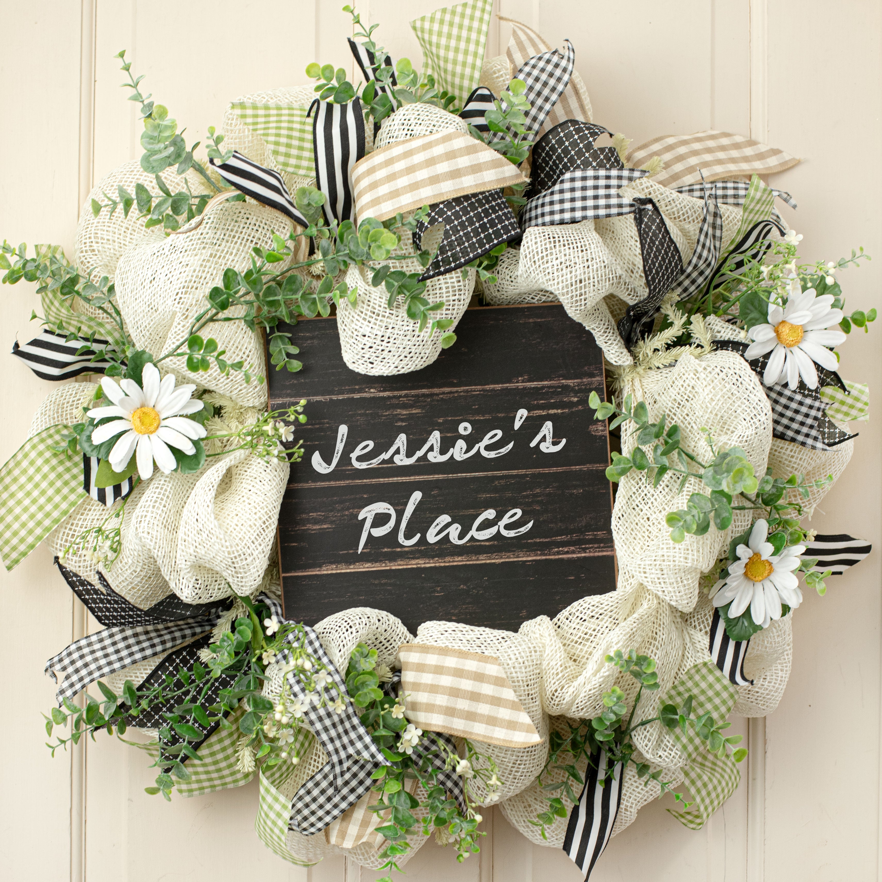 10" Square Wooden Sign: Blank Antique Black Lifestyle Photo