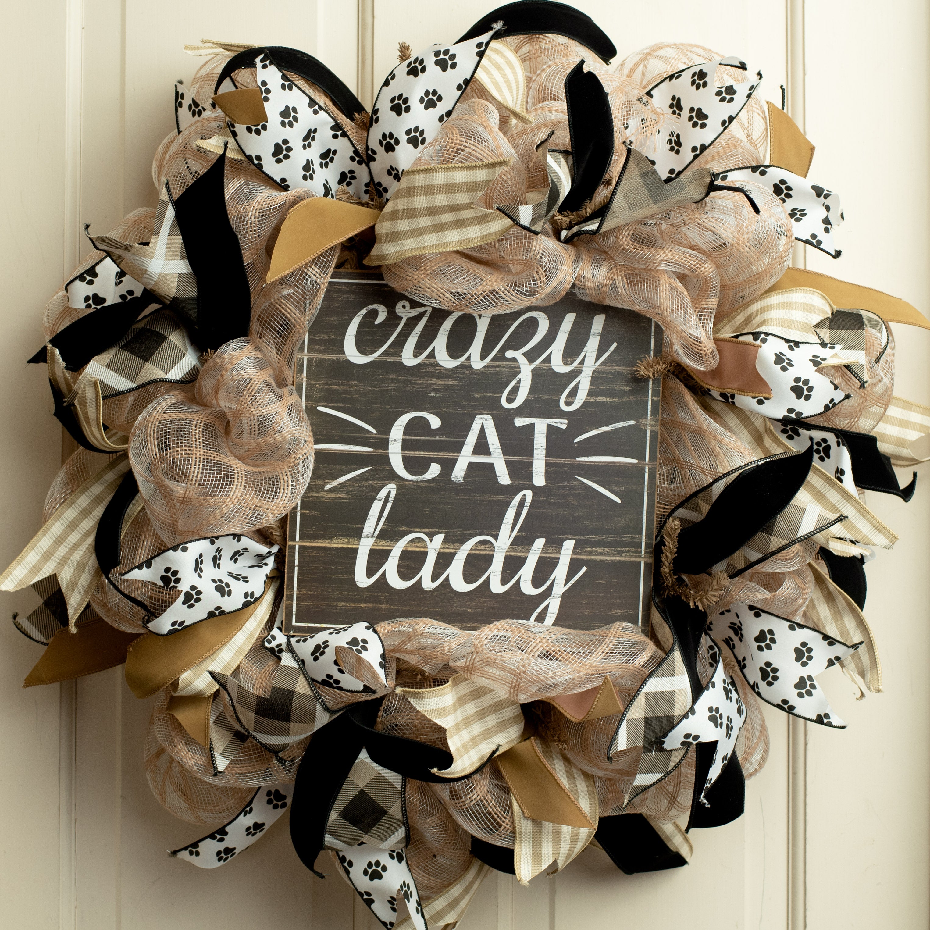 10" Square Wooden Sign: Cat Lady Lifestyle Photo