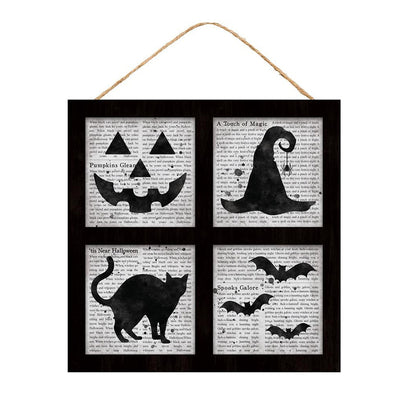 10" Square Wooden Sign: Framed Halloween Images Item Number: AP7150