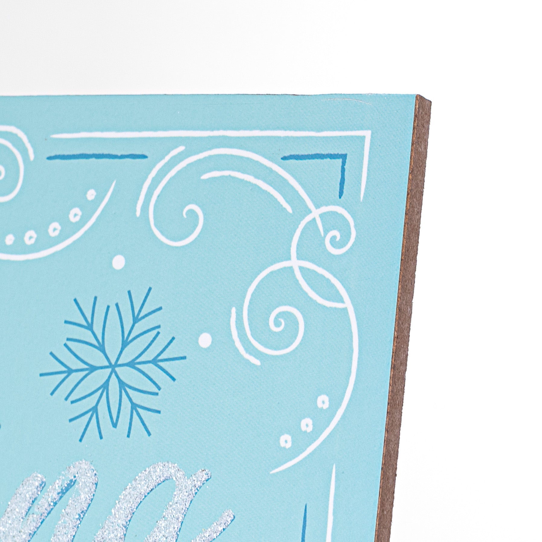 10" Square Wooden Sign: Glitter Dashing Through The Snow detail photo 3